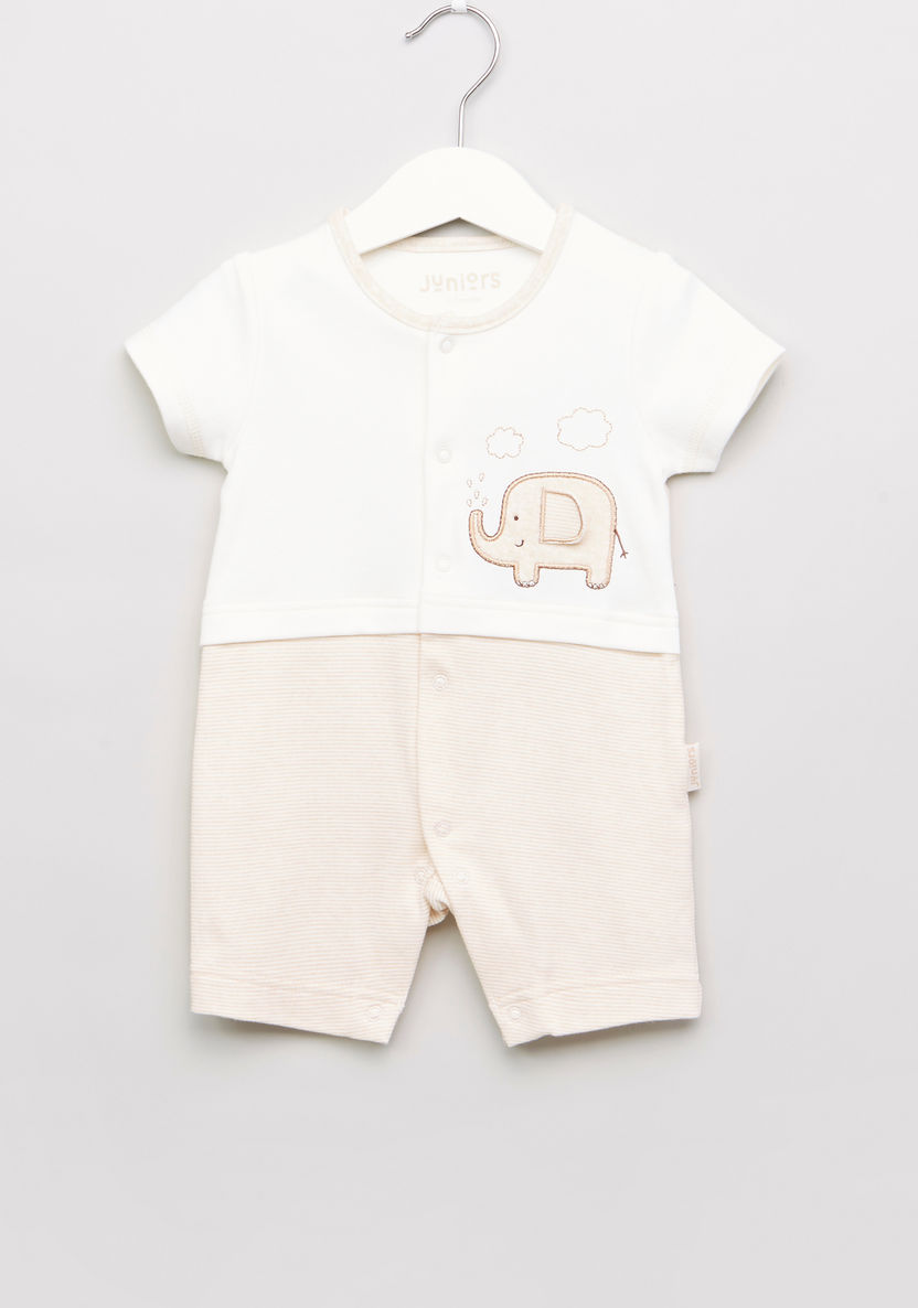 Juniors Striped and Embroidered Romper-Rompers%2C Dungarees and Jumpsuits-image-0