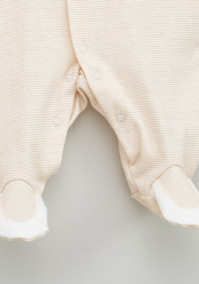 Juniors Striped Long Sleeves Closed Feet Sleepsuit-Sleepsuits-image-3