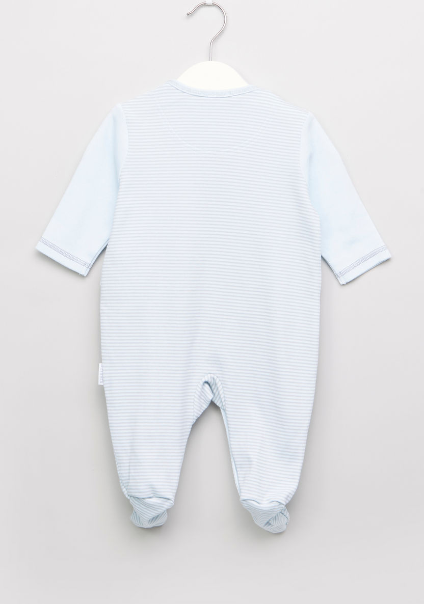 Juniors Striped and Embroidered Closed Feet Sleepsuit-Sleepsuits-image-2