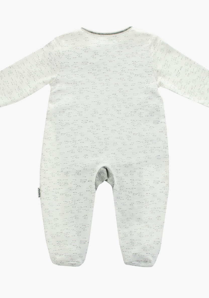 Juniors Embroidered Detail Closed Feet Sleepsuit with Long Sleeves-Sleepsuits-image-1