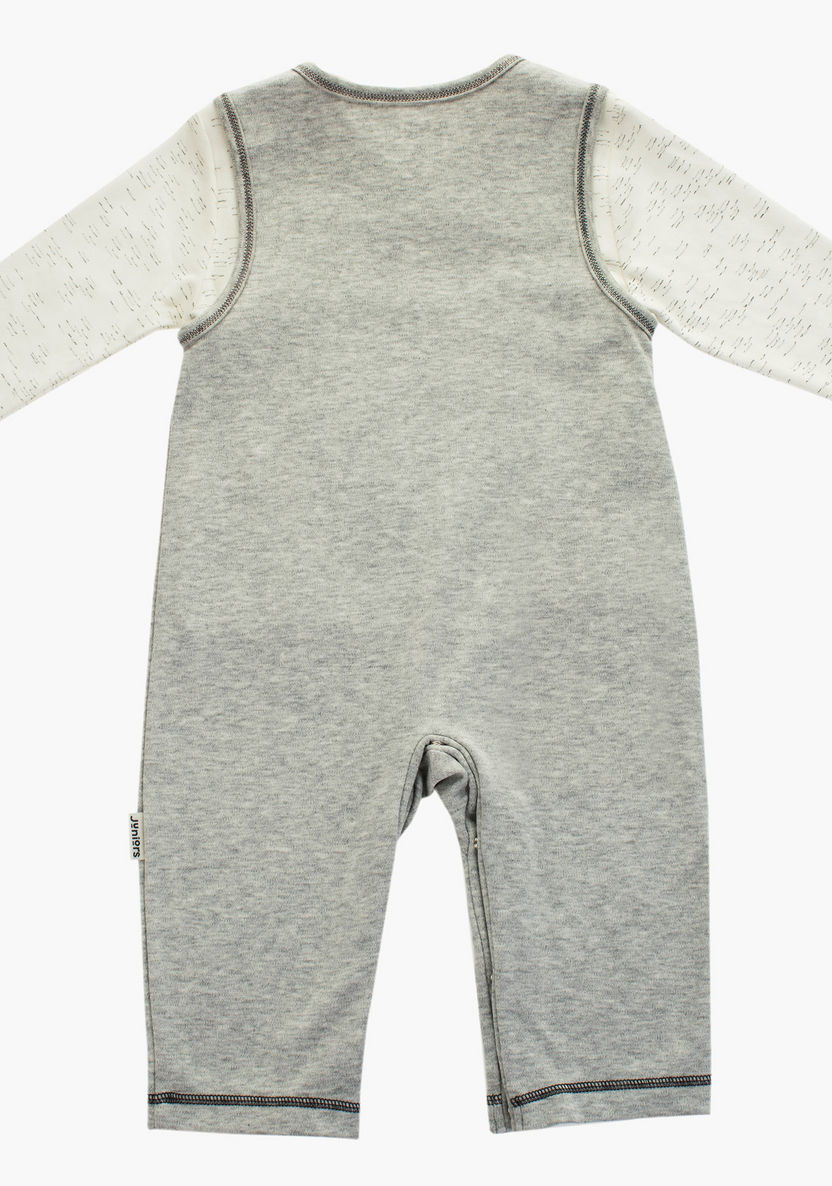 Juniors Bear Embroidered Dungarees with Long Sleeves-Rompers%2C Dungarees and Jumpsuits-image-2