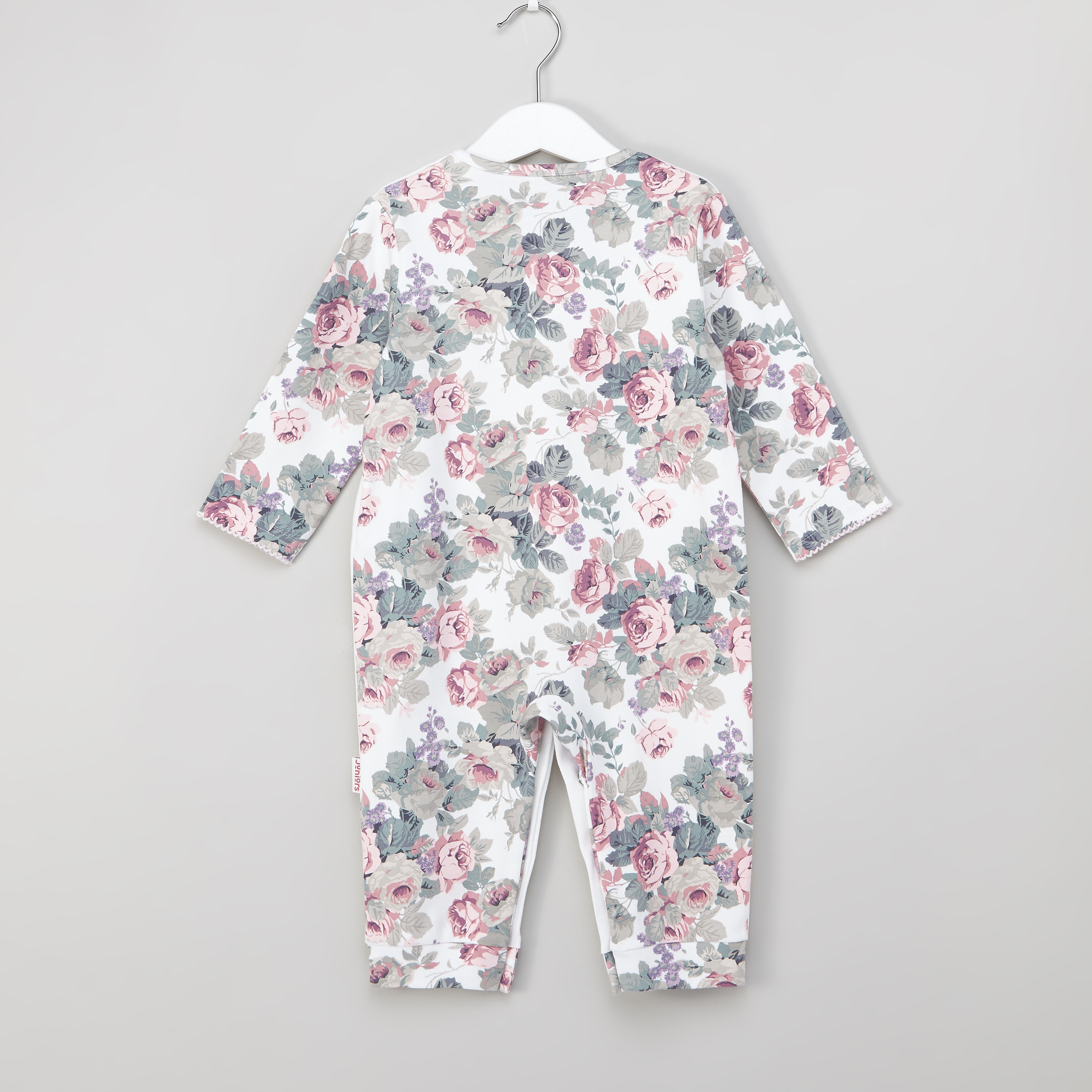 طقم نوم بياقة مستديرة وأكمام طويلة وطبعات زهرية من جونيورز-baby-girls-clothing-nightwear-sleepsuits-image-3
