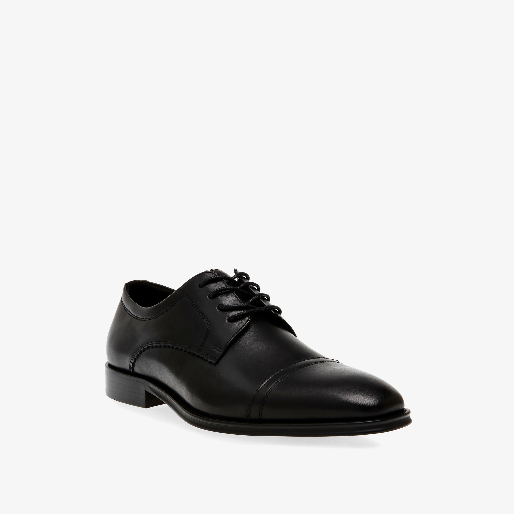 Black leather best sale derby shoes mens