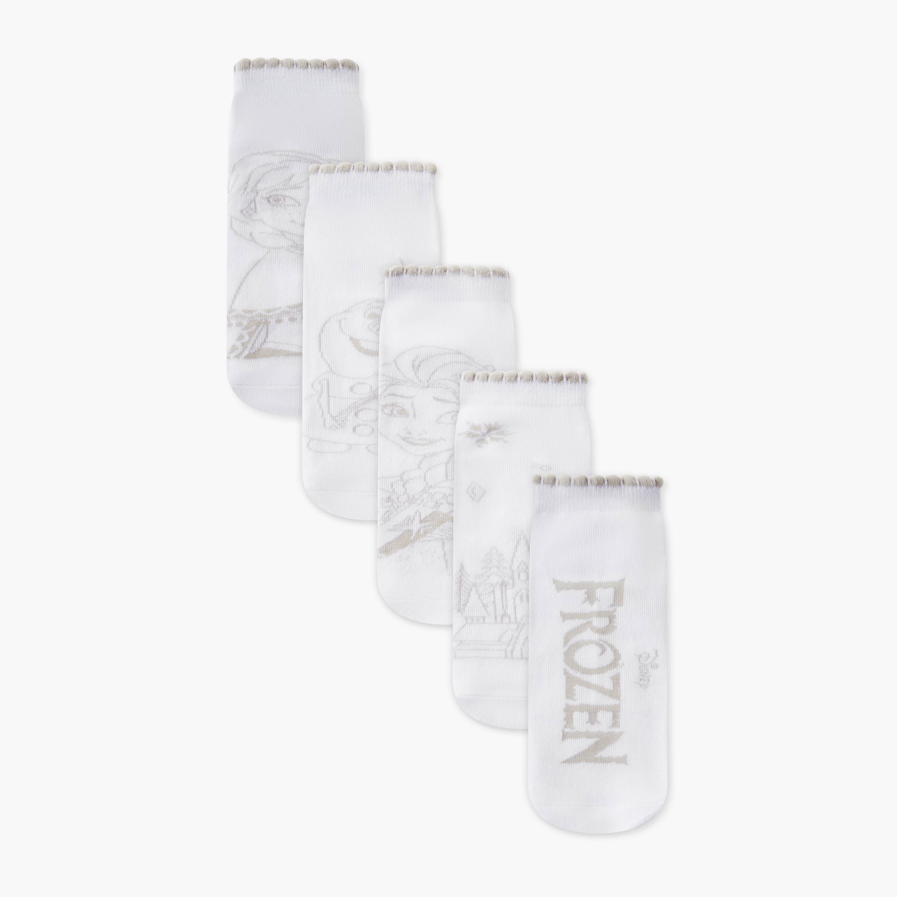 طقم جوارب ديزني للبنات بطول الكاحل 5 قطع-girls-accessories-socks-image-1