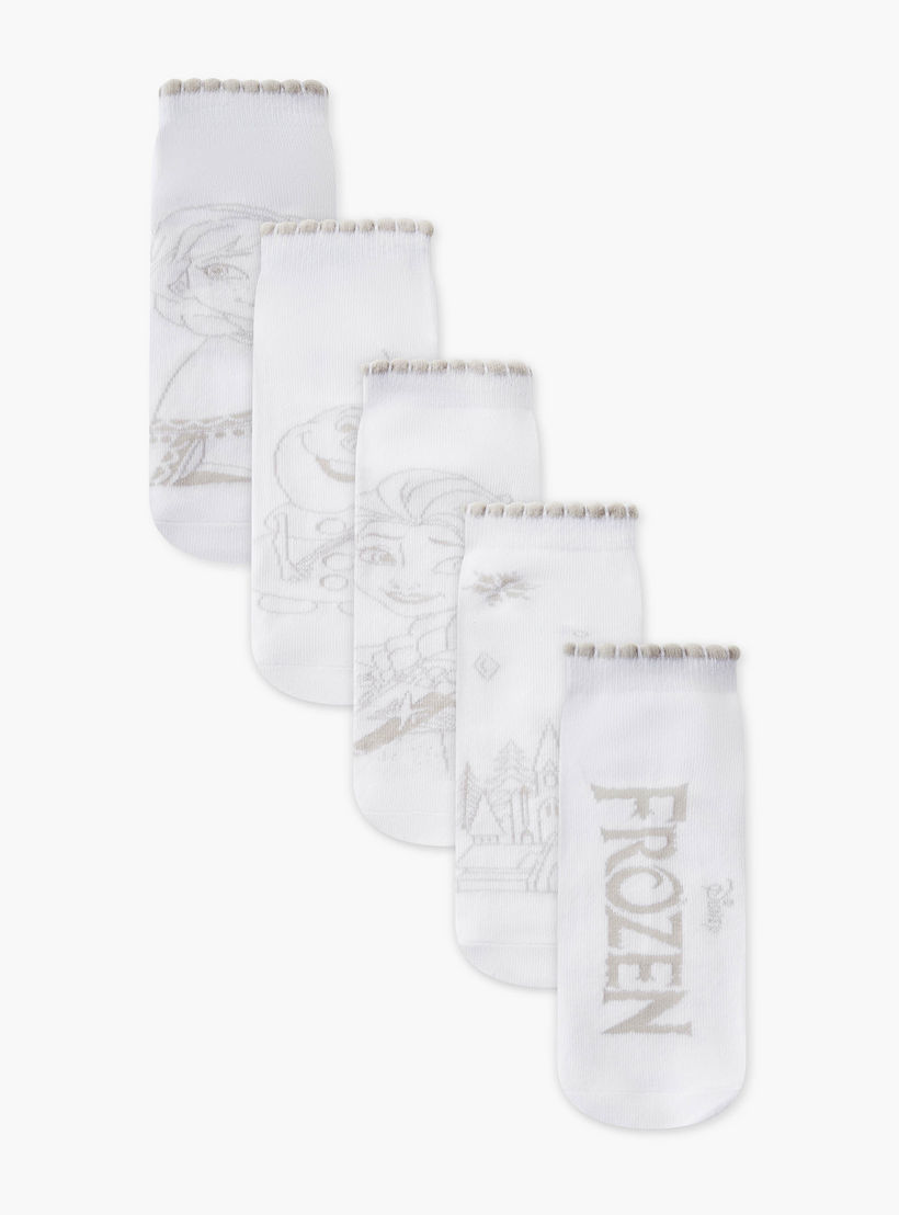 طقم جوارب ديزني للبنات بطول الكاحل 5 قطع-girls-accessories-socks-image-1