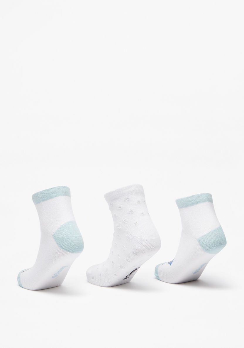 Disney Frozen Print Ankle Length Socks - Set of 3-Girl%27s Socks & Tights-image-2