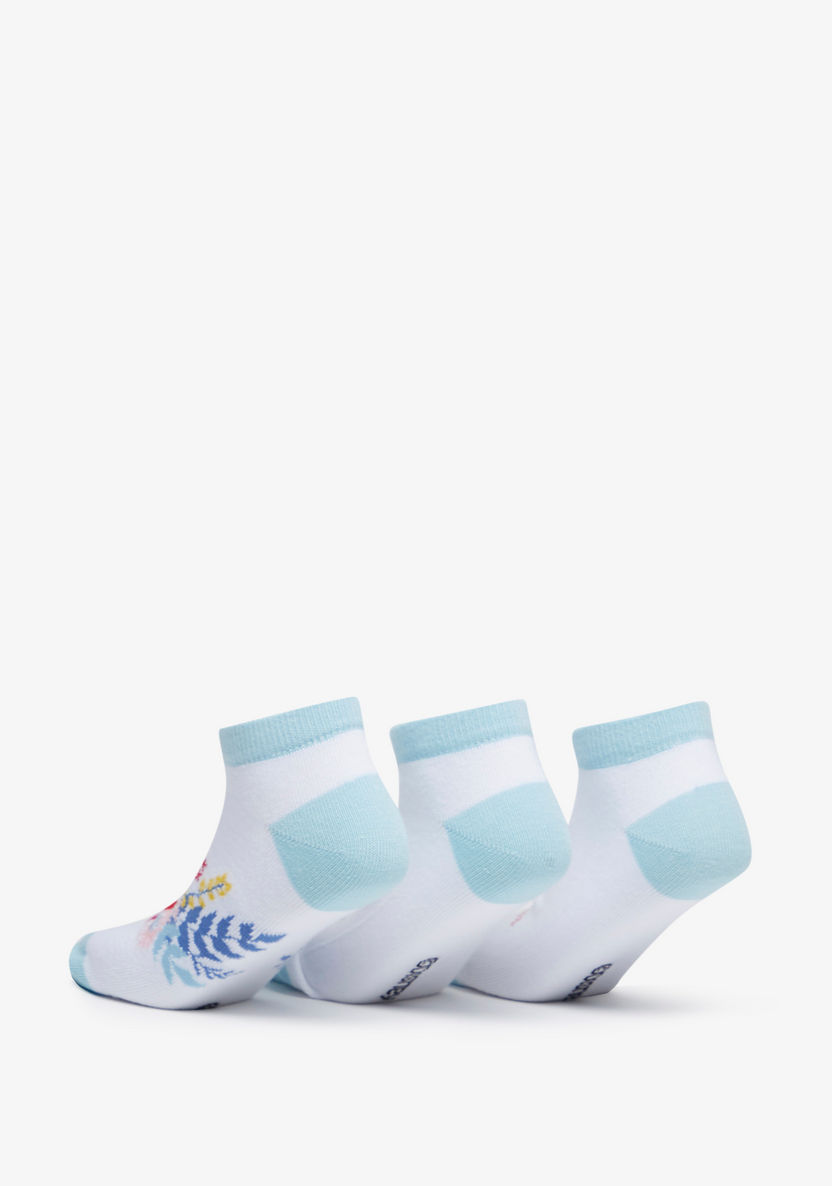 Disney Frozen Print Ankle Length Socks - Set of 3-Girl%27s Socks & Tights-image-1