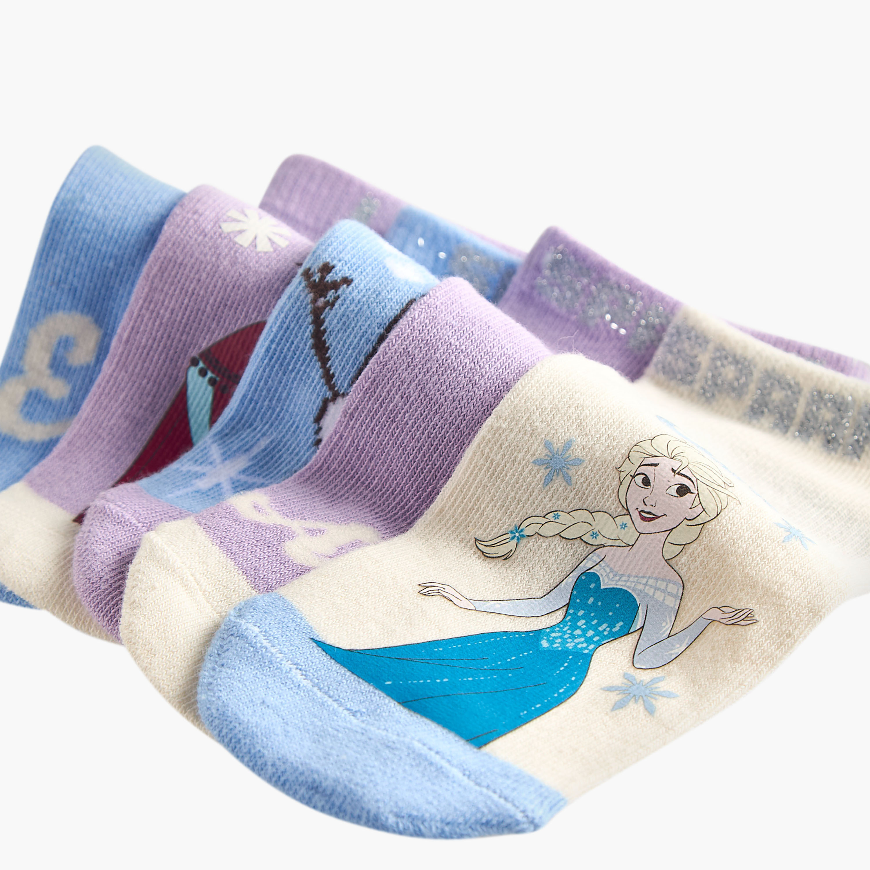 طقم من 5 - جوارب طول الكاحل بطبعات للبنات من ديزني-girls-accessories-socks-image-3