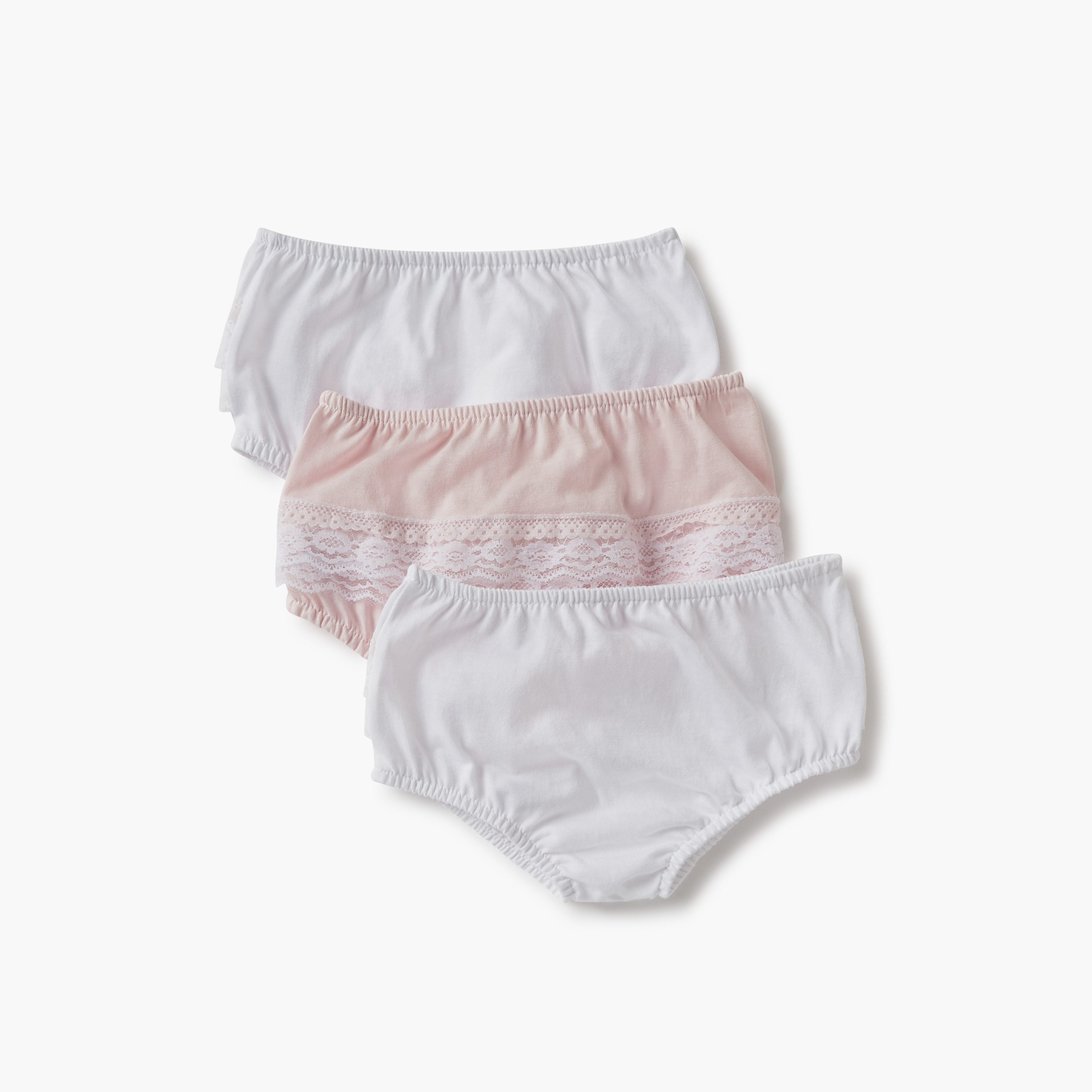 Juniors Solid Briefs with Lace Detail - Set of 3-baby-girls-clothing-innerwear-image-1