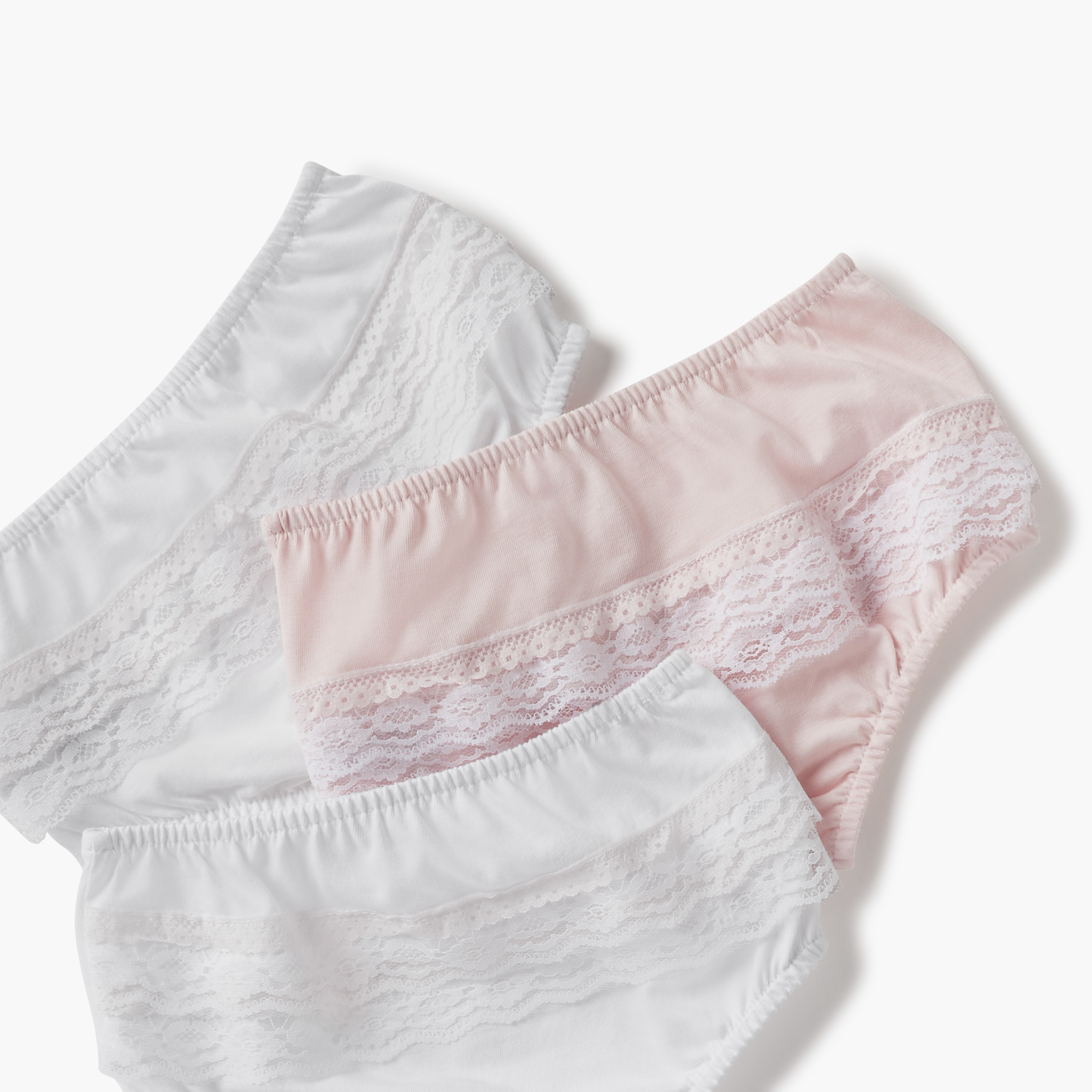 Juniors Solid Briefs with Lace Detail - Set of 3-baby-girls-clothing-innerwear-image-5