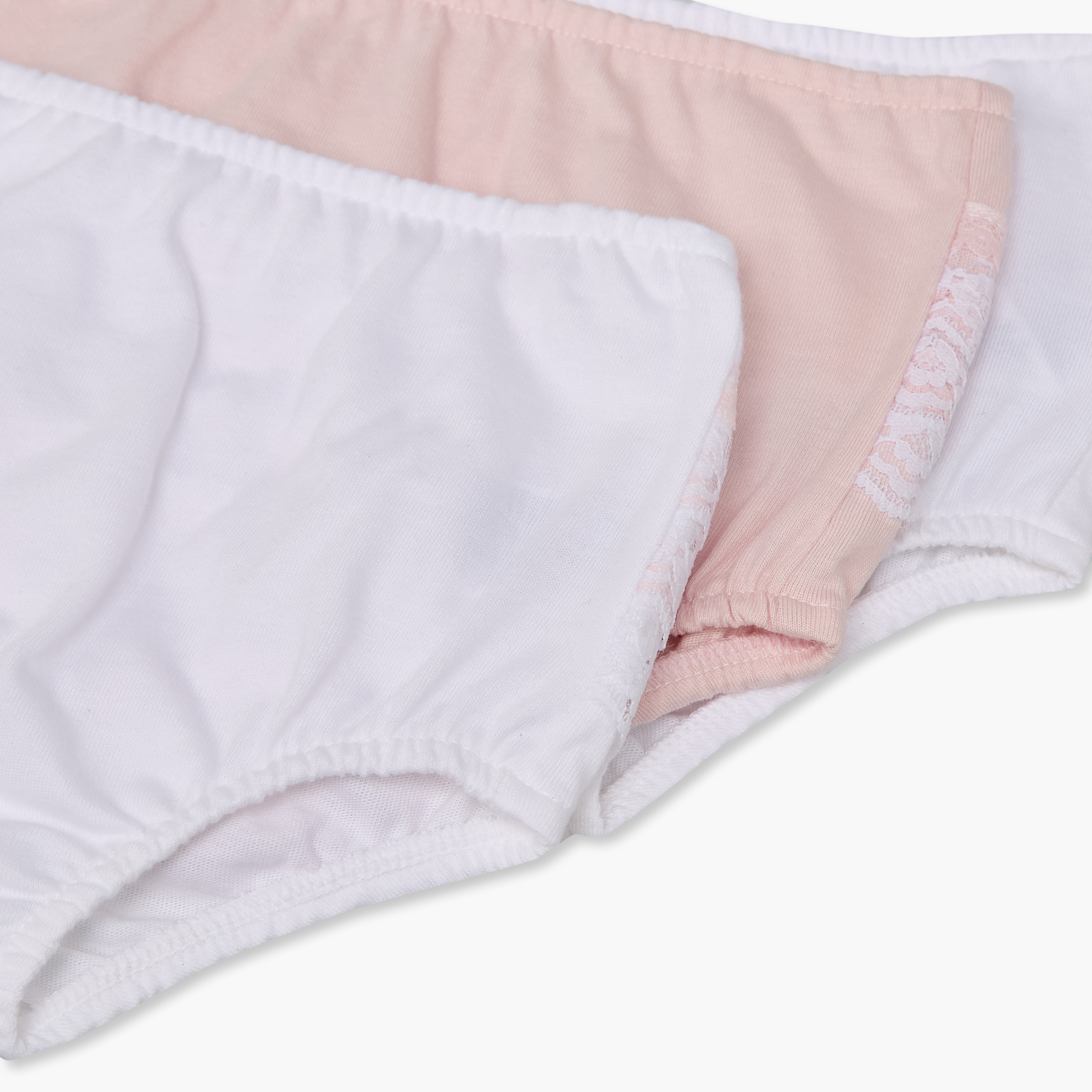 سراويل داخلية سادة بتفاصيل دانتيل من جونيورز- طقم من 3 قطع-baby-girls-clothing-innerwear-image-8