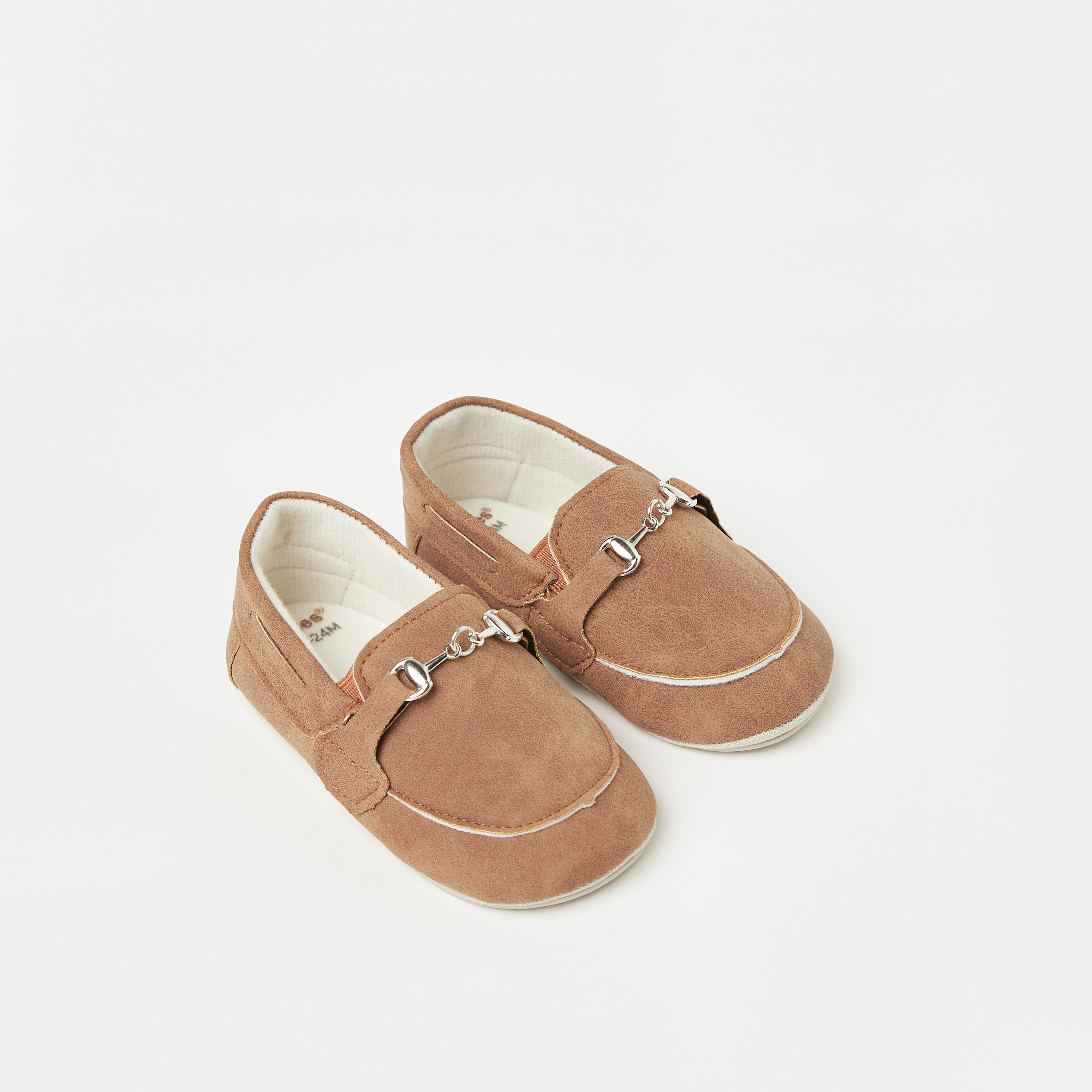 Giggles Solid Slip-On Booties with Metal Accent-baby-boys-shoes-closedshoes-image-2