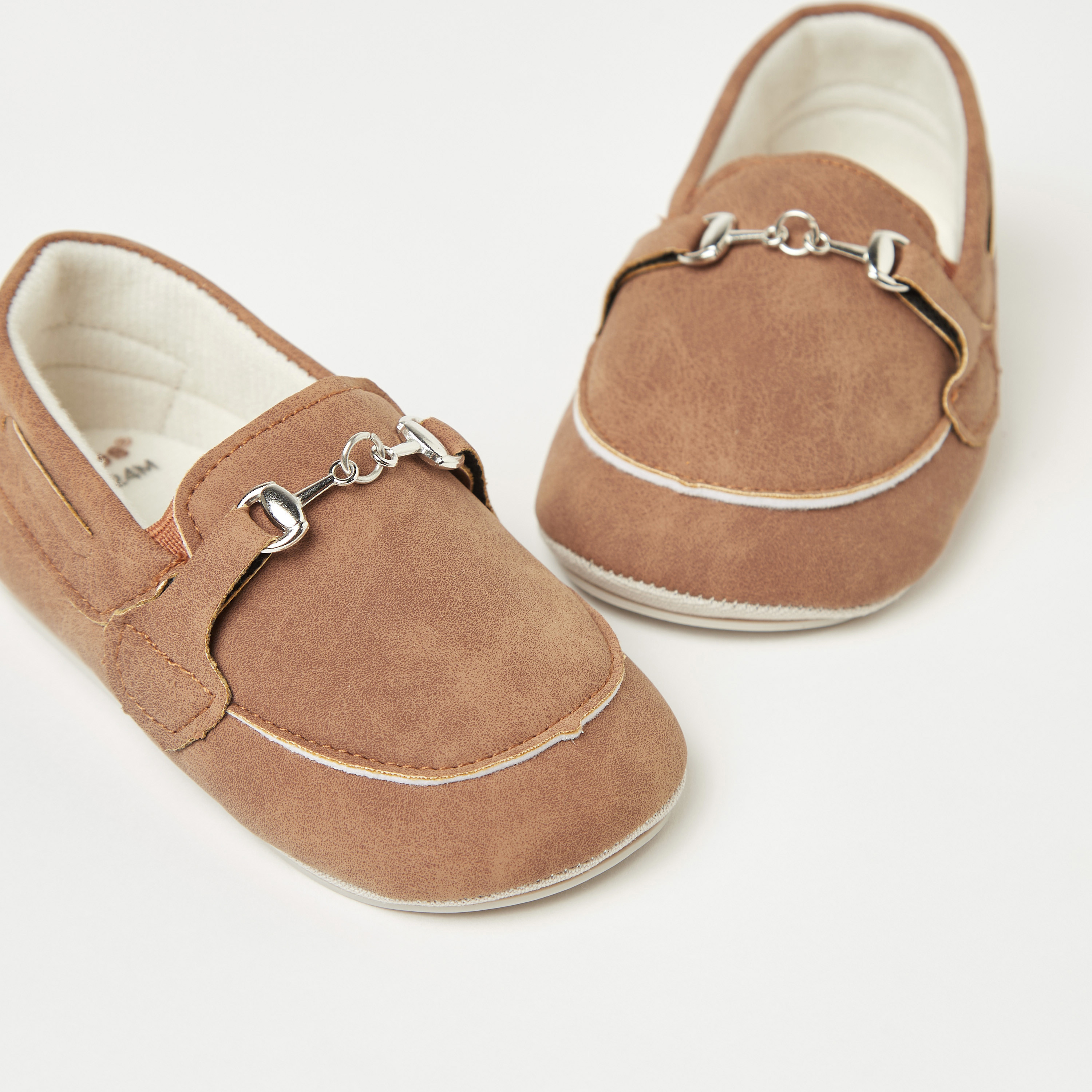 Giggles Solid Slip-On Booties with Metal Accent-baby-boys-shoes-closedshoes-image-3