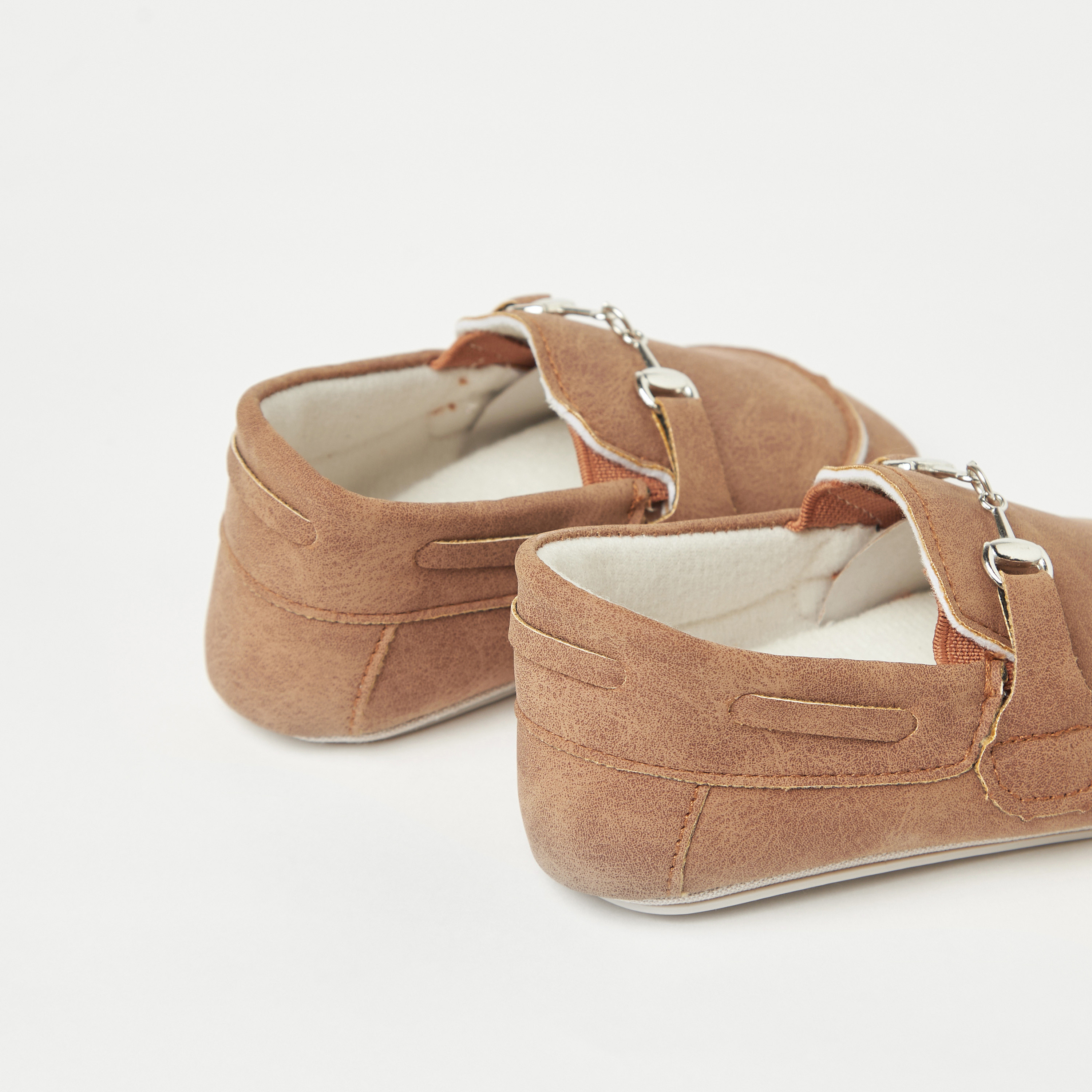 Giggles Solid Slip-On Booties with Metal Accent-baby-boys-shoes-closedshoes-image-4