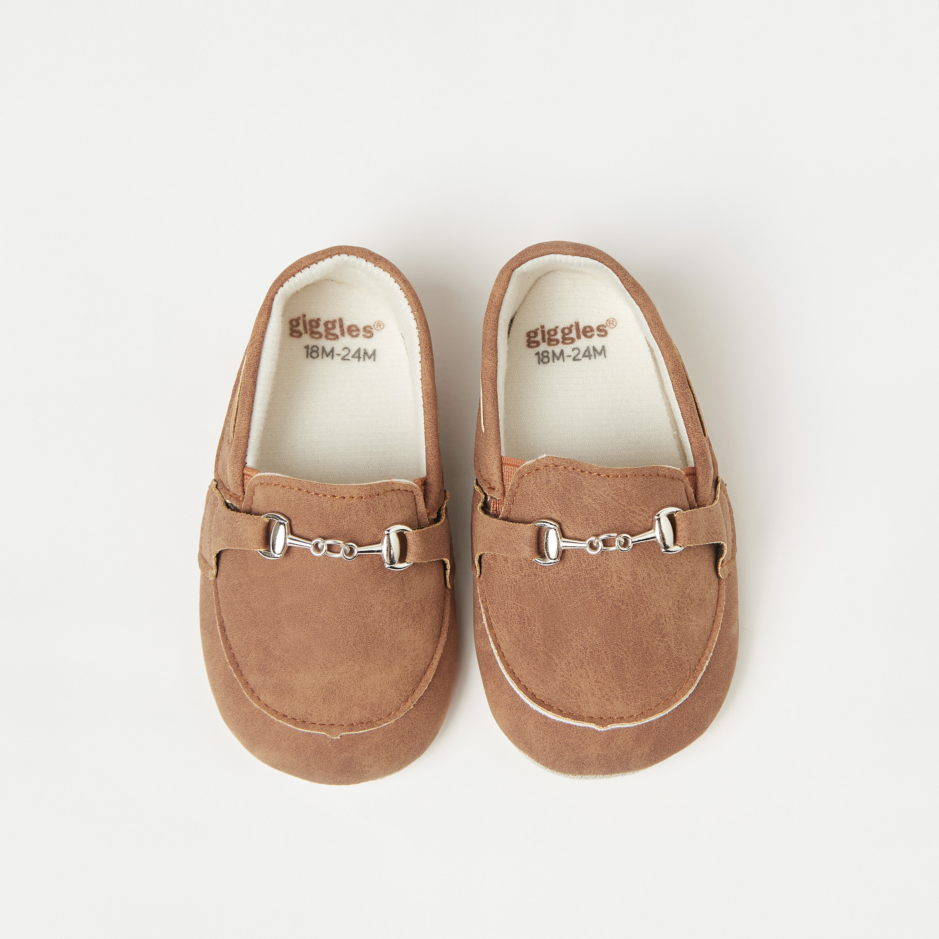 Giggles Solid Slip-On Booties with Metal Accent-baby-boys-shoes-closedshoes-image-5