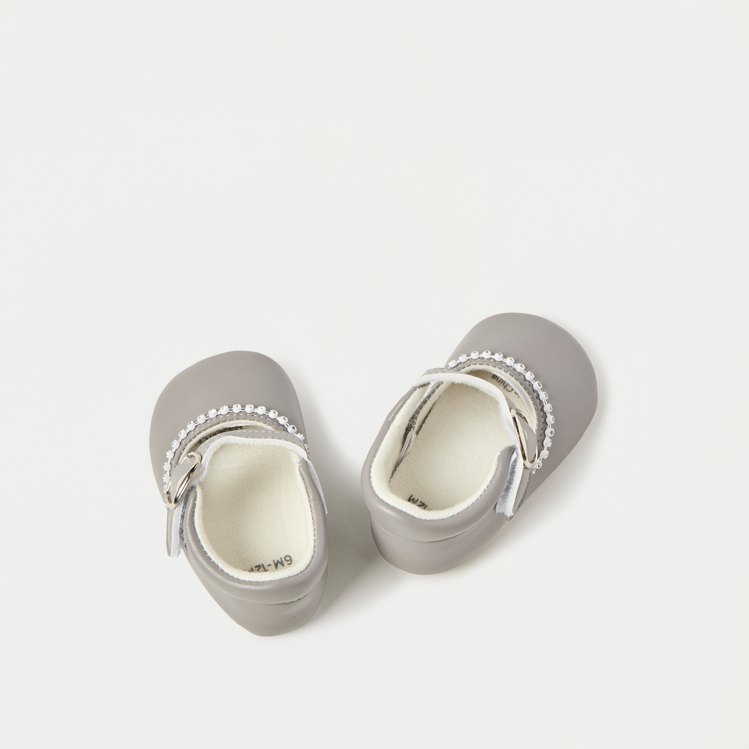 Giggles Bead Embellished Booties with Buckle Closure-baby-girls-shoes-booties-image-1