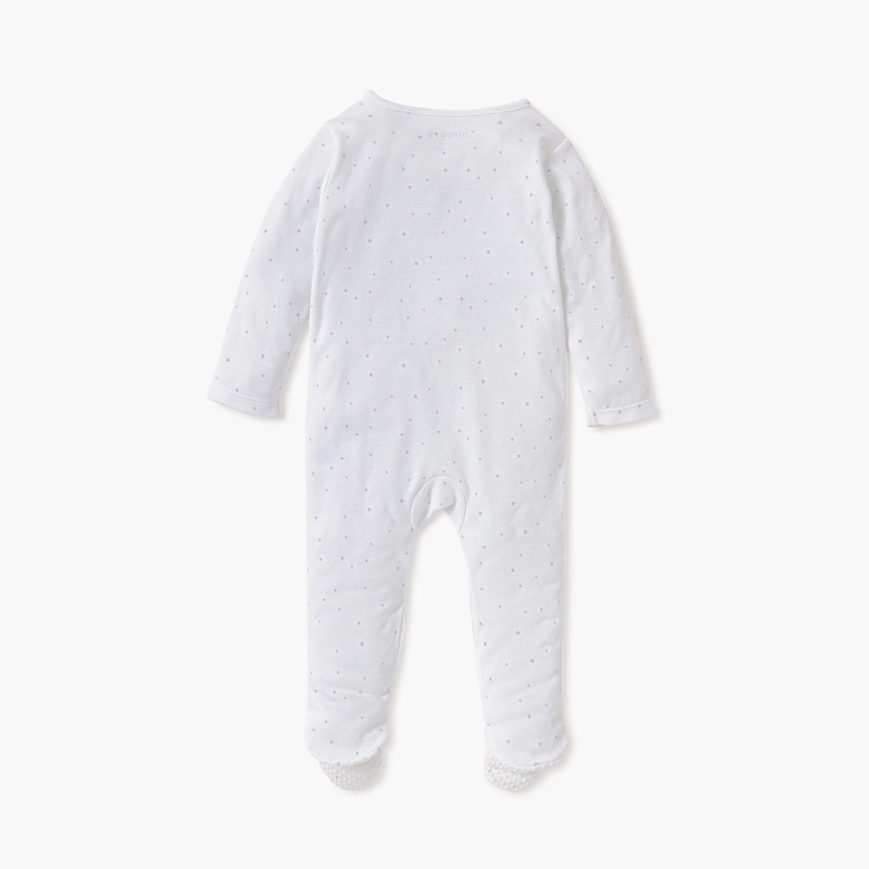 Juniors Elephant Applique Detail Closed Feet Sleepsuit with Long Sleeves-baby-girls-clothing-nightwear-sleepsuits-image-2
