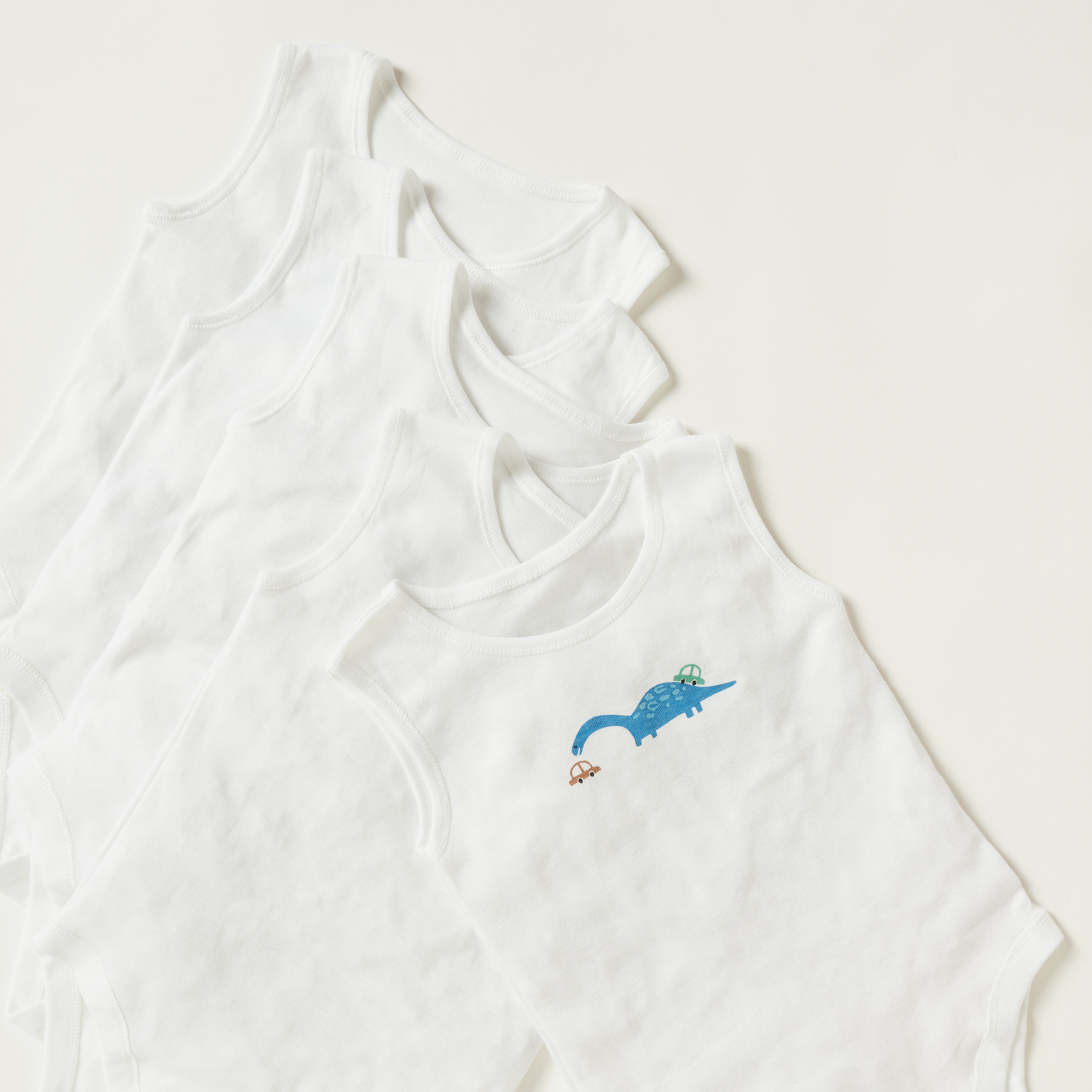 Juniors Printed Sleeveless Bodysuit - Set of 5-baby-boys-clothing-multipacks-image-7