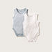 Juniors Printed Sleeveless Bodysuit with Button Closure - Set of 2-Multipacks-thumbnail-0