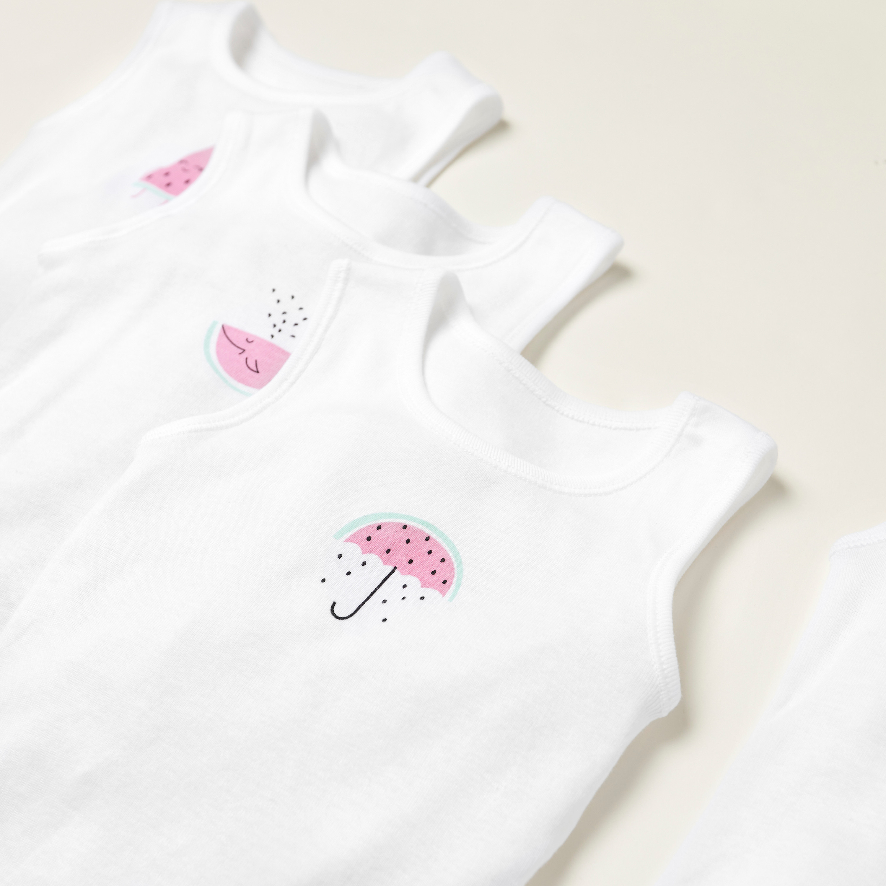 بودي سوت دون أكمام بياقة مستديرة وطبعات من جونيورز- طقم من 5 قطع-baby-girls-clothing-bodysuits-image-2