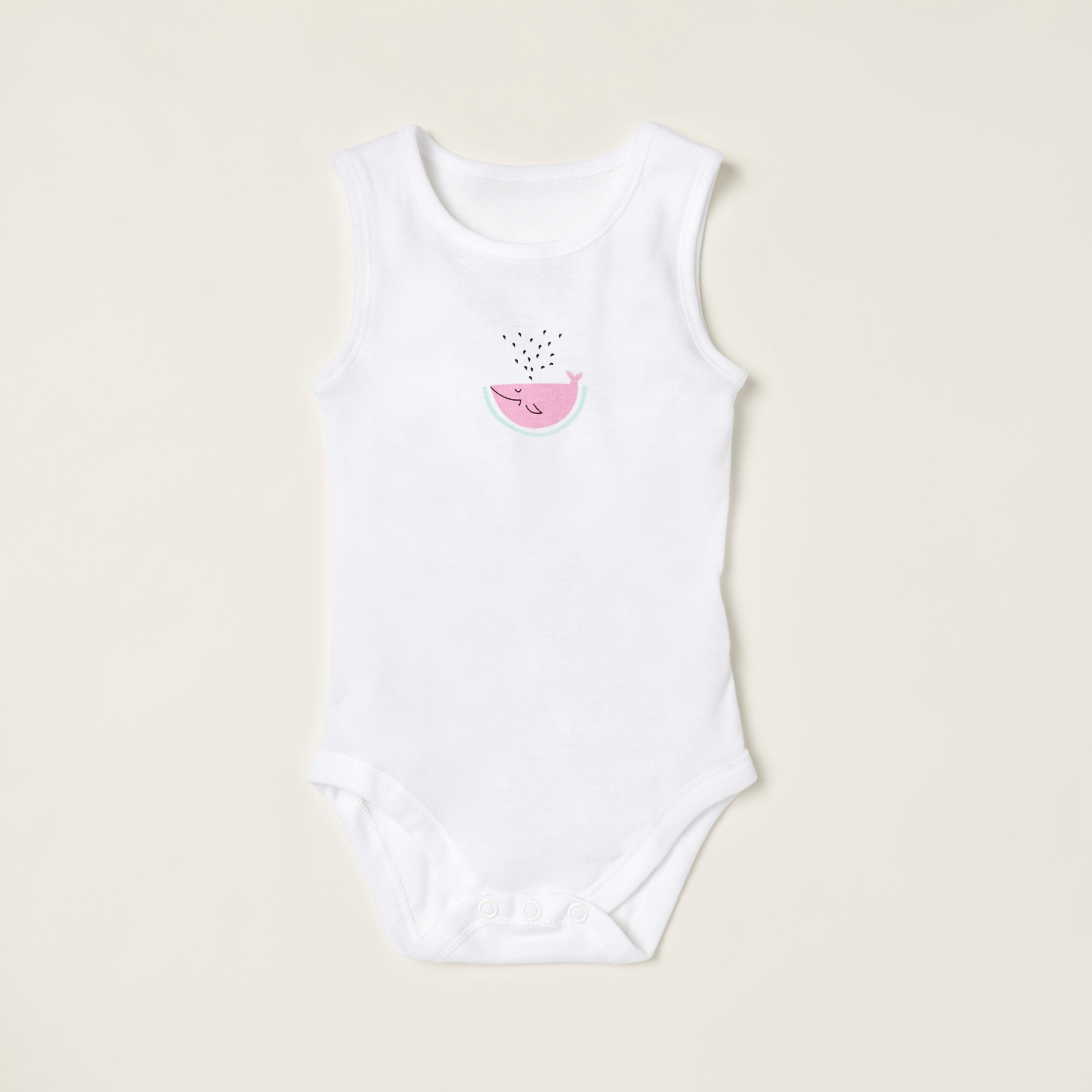 بودي سوت دون أكمام بياقة مستديرة وطبعات من جونيورز- طقم من 5 قطع-baby-girls-clothing-bodysuits-image-5