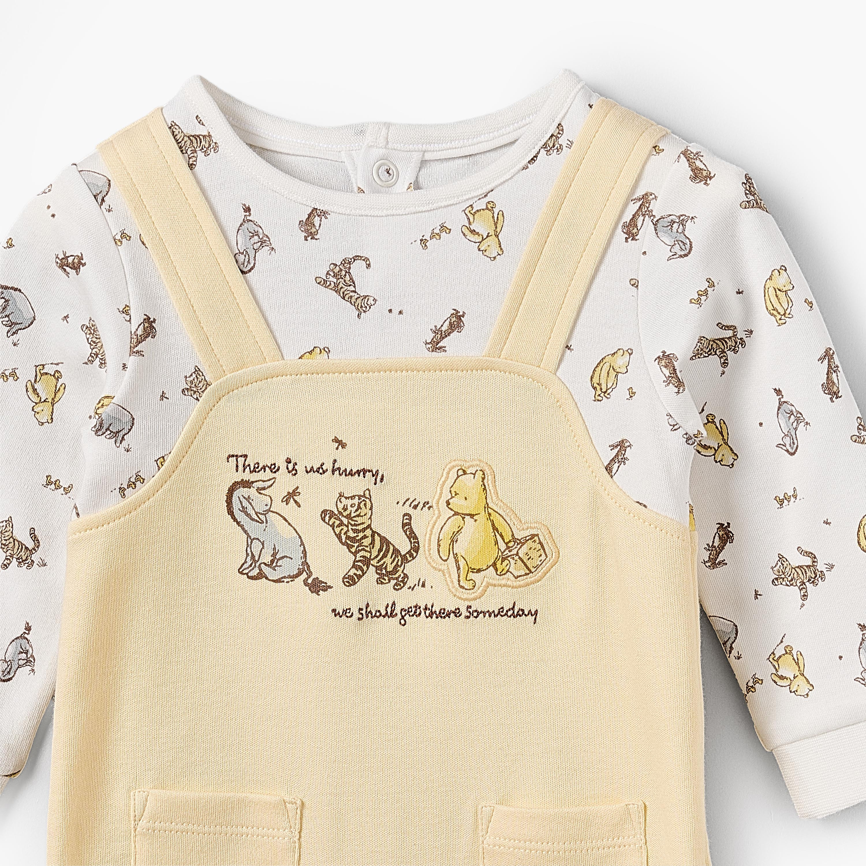 بدلة نوم قطن بياقة ضيقة وأكمام طويلة بطبعات ويني ذا بوه والأصدقاء من ديزني-baby-girls-clothing-nightwear-sleepsuits-image-4