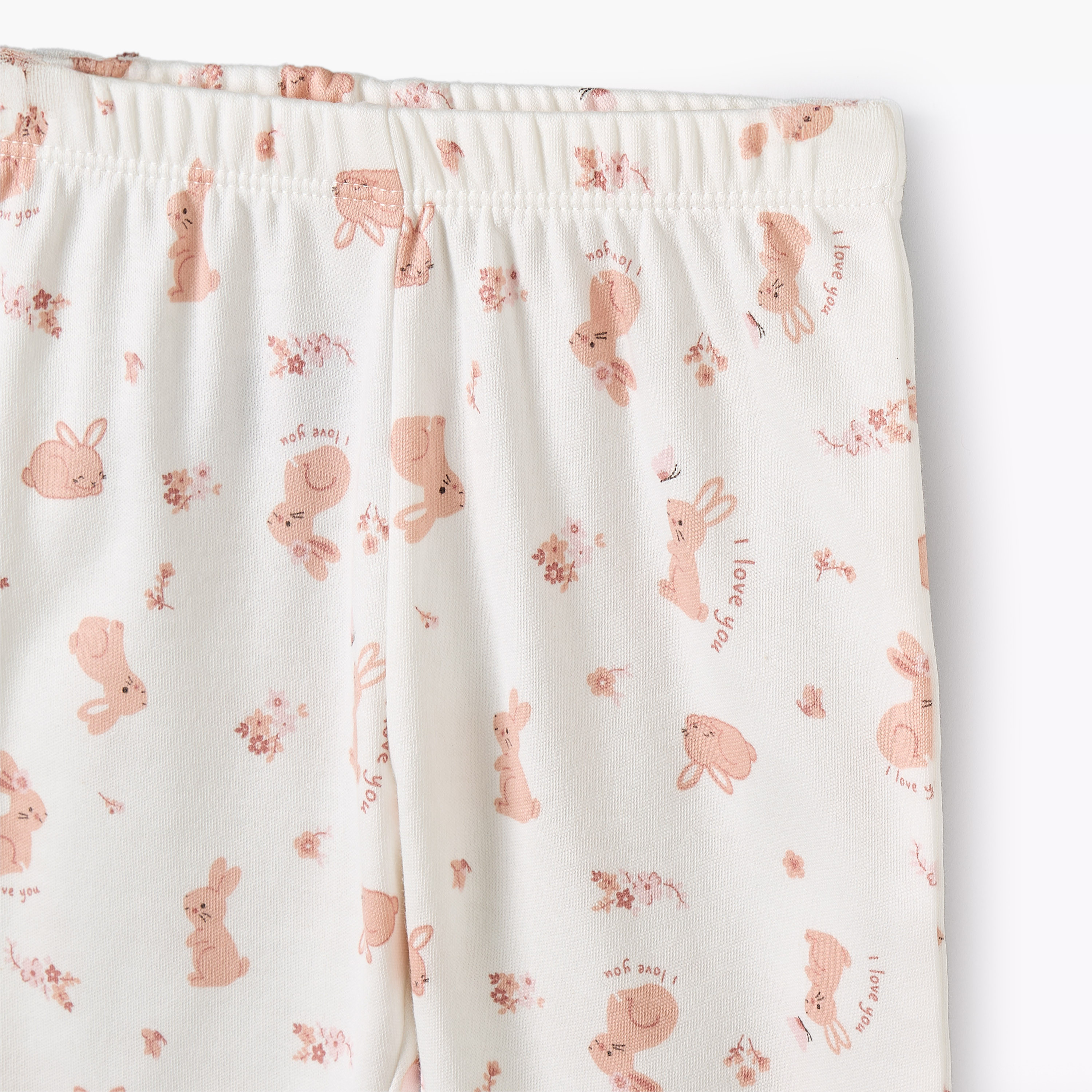 Juniors Cotton Round Neck Long Sleeves Pyjama Set with Bunny Print-baby-girls-clothing-nightwear-pyjamasets-image-5