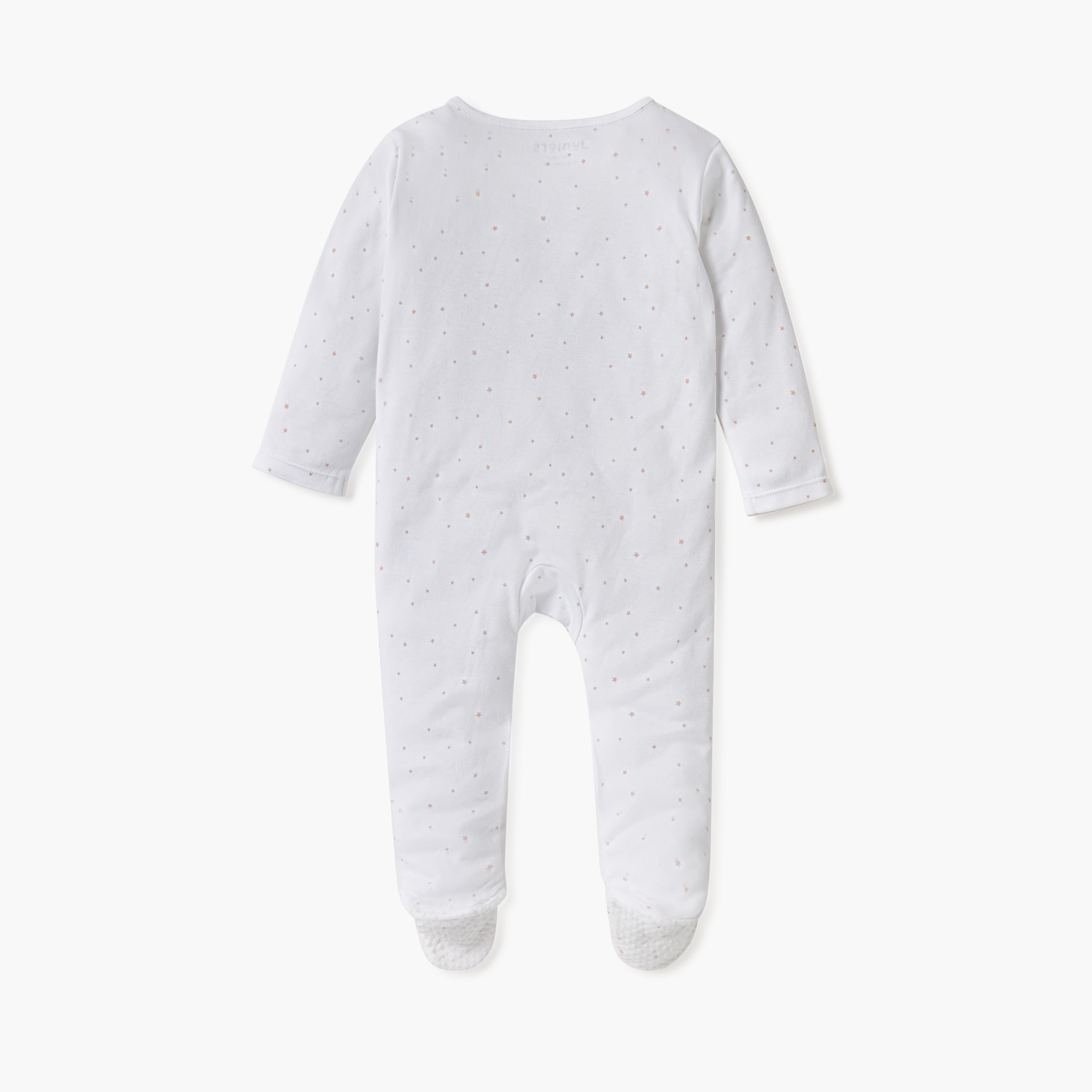 Juniors Embroidered Closed Feet Sleepsuit with Long Sleeves-baby-girls-clothing-nightwear-sleepsuits-image-3
