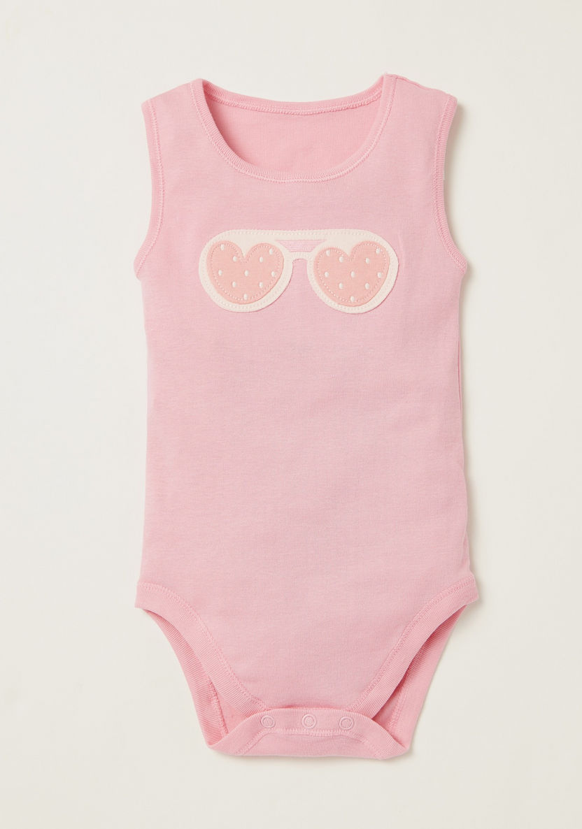 Juniors Embroidered Sleeveless Bodysuit - Pack of 5-Bodysuits-image-4