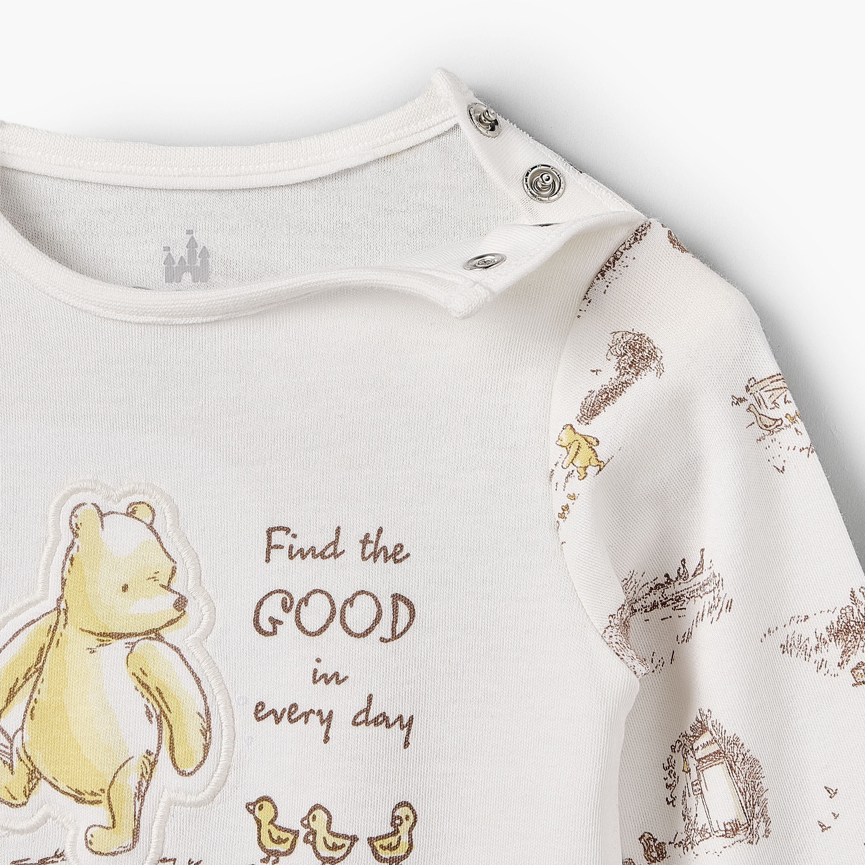 Disney Cotton Crew Neck Long Sleeves Sleepsuit with Winnie the Pooh and Friends Print-baby-boys-clothing-nightwear-sleepsuits-image-5