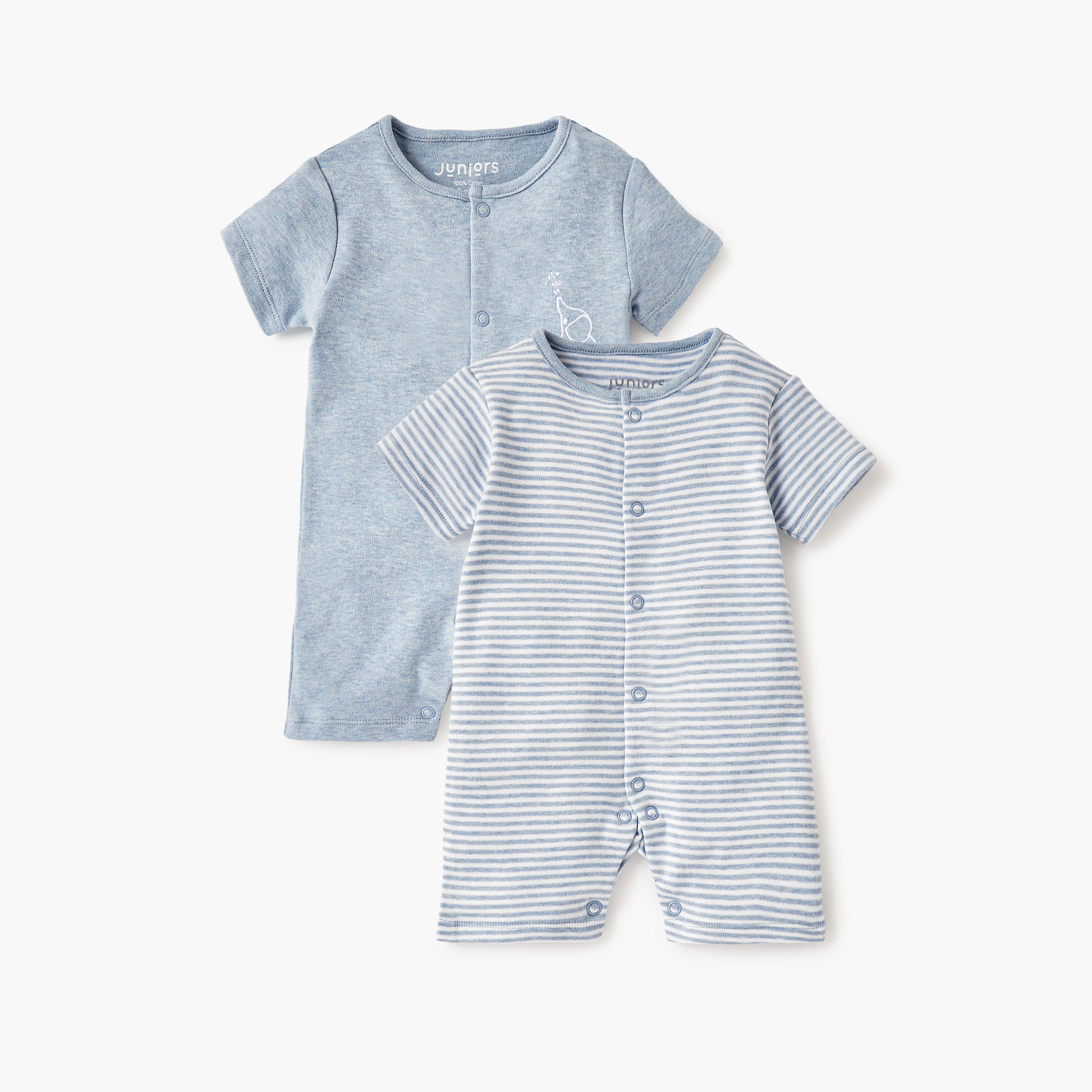 Juniors Assorted Romper with Short Sleeves - Set of 2-baby-boys-clothing-rompers-image-1