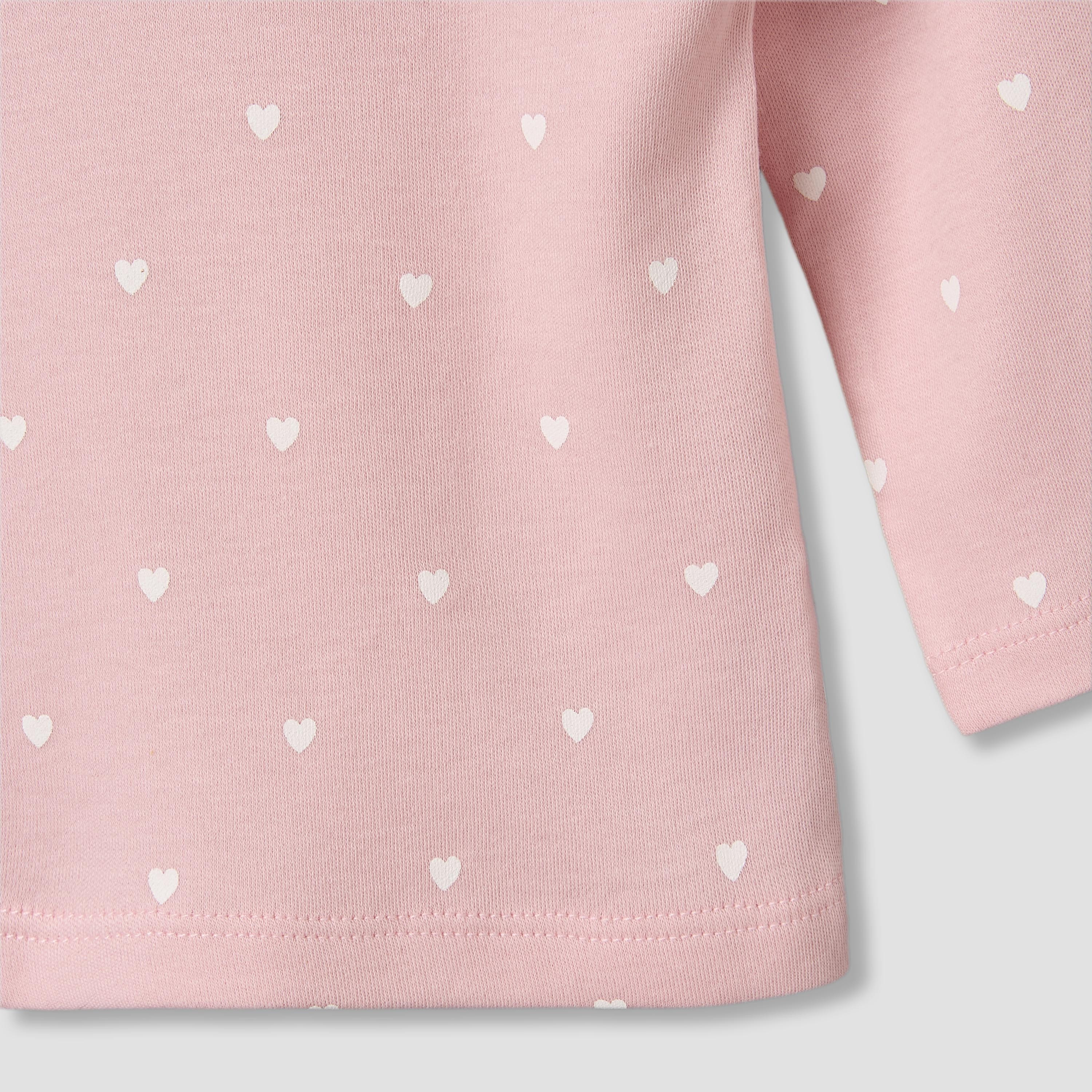 Juniors Cotton Round Neck Long Sleeves Pyjama Set with Heart Print-baby-girls-clothing-nightwear-pyjamasets-image-5