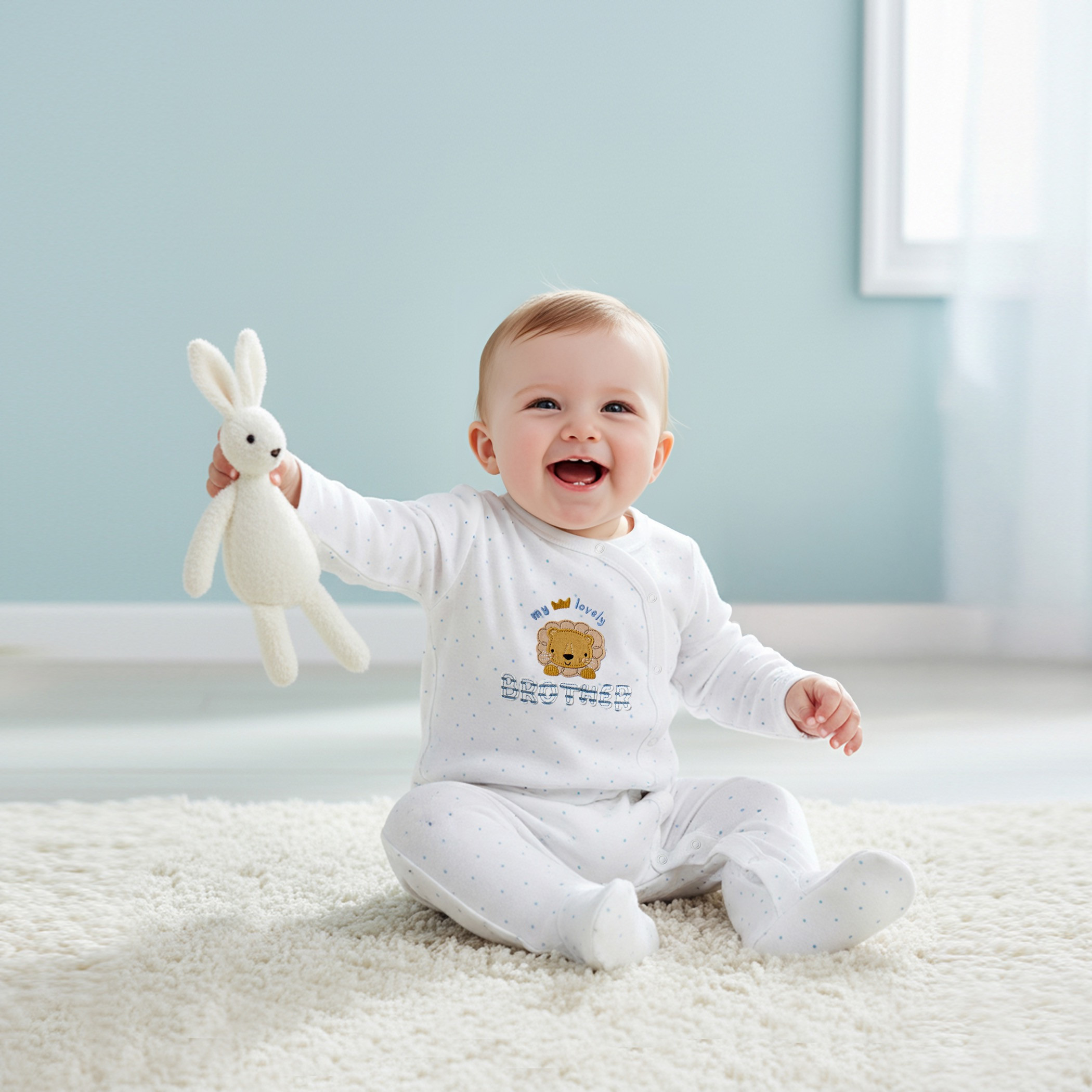 Juniors Embroidered Closed Feet Sleepsuit with Long Sleeves-baby-boys-clothing-nightwear-sleepsuits-image-1