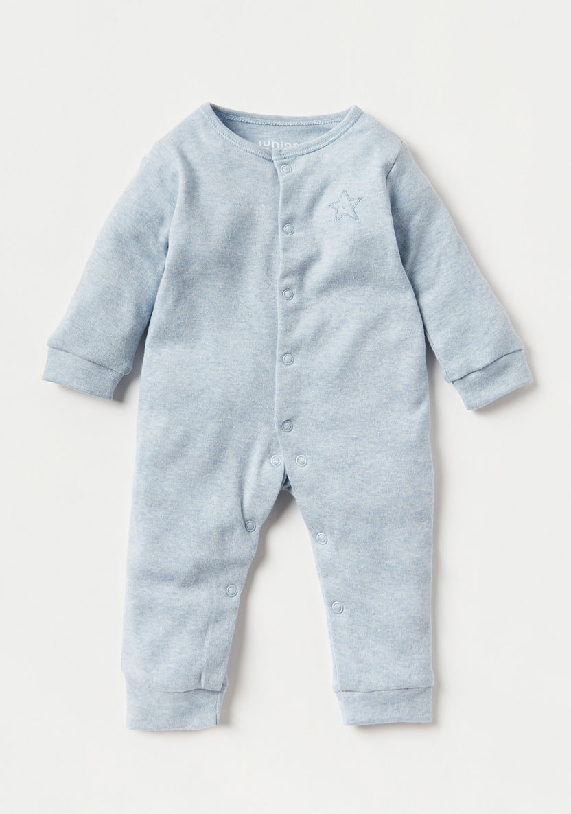 Juniors Assorted Sleepsuit with Long Sleeves and Snap Button Closure - Set of 2-Sleepsuits-image-2