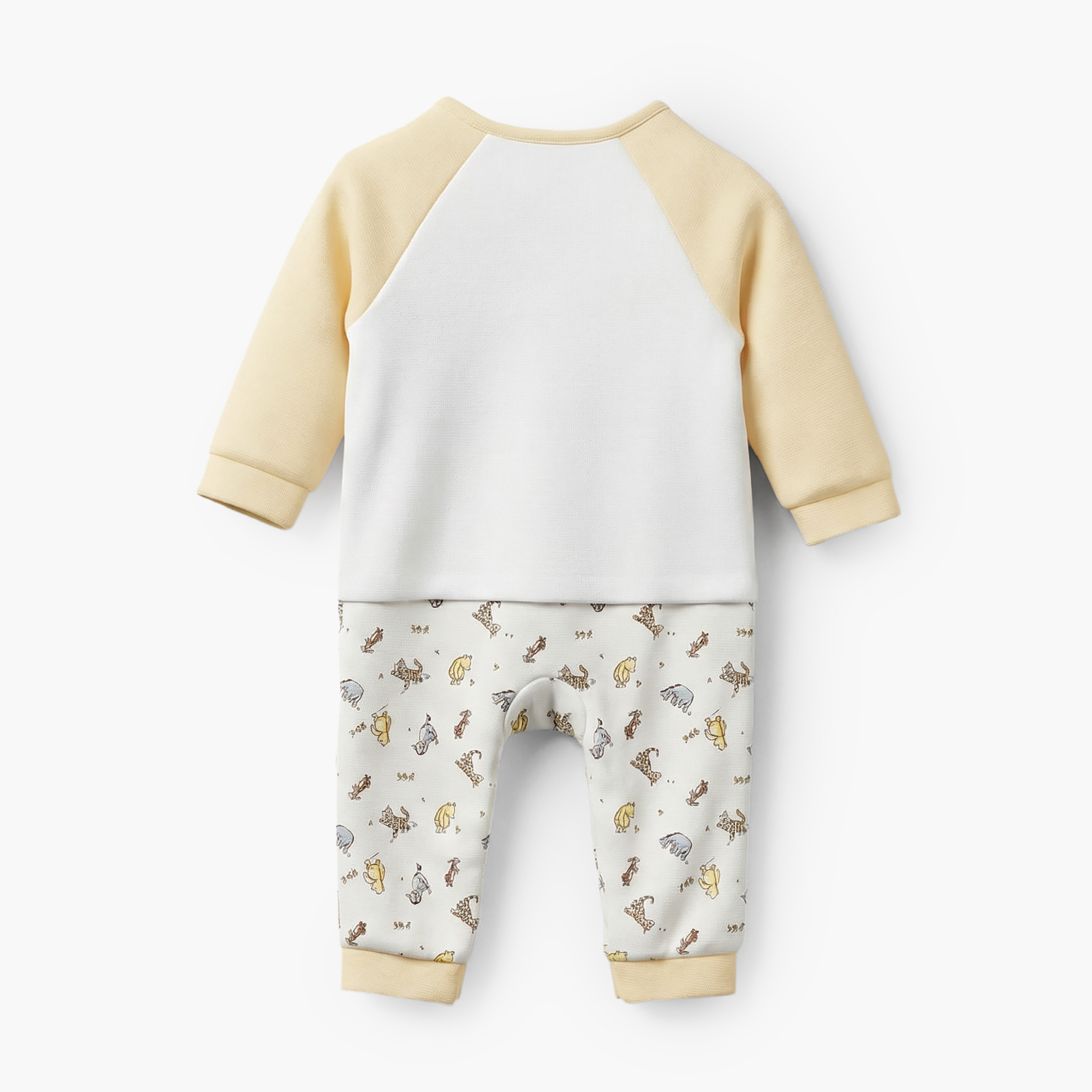 بدلة نوم قطن بياقة مستديرة وأكمام طويلة بطبعات ويني ذا بوه والأصدقاء من ديزني-baby-boys-clothing-nightwear-sleepsuits-image-3