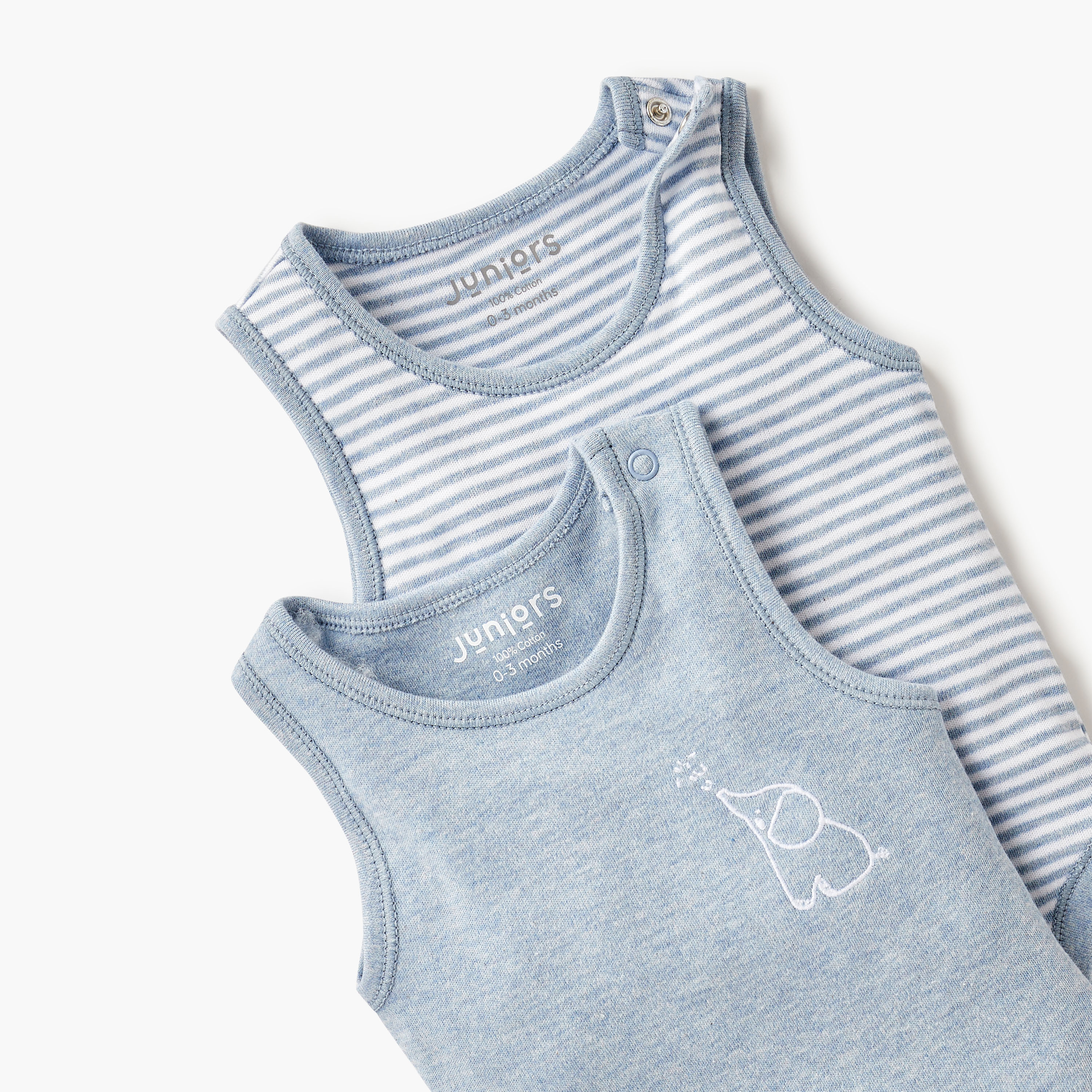 Juniors Assorted Sleeveless Bodysuit with Button Closure - Set of 2-baby-boys-clothing-bodysuits-image-4