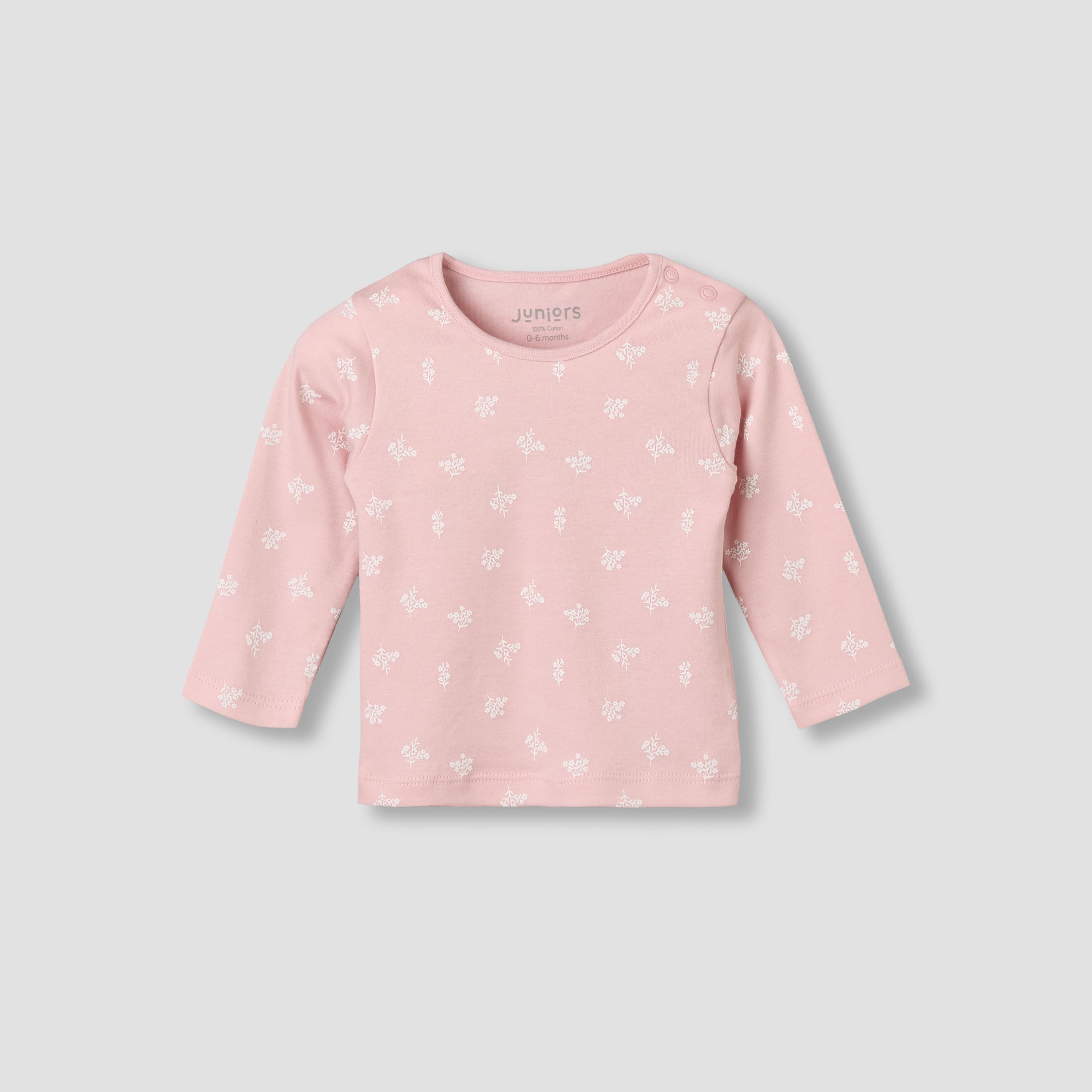 Juniors Cotton Round Neck Long Sleeves Pyjama Set with Floral Print-baby-girls-clothing-nightwear-pyjamasets-image-2