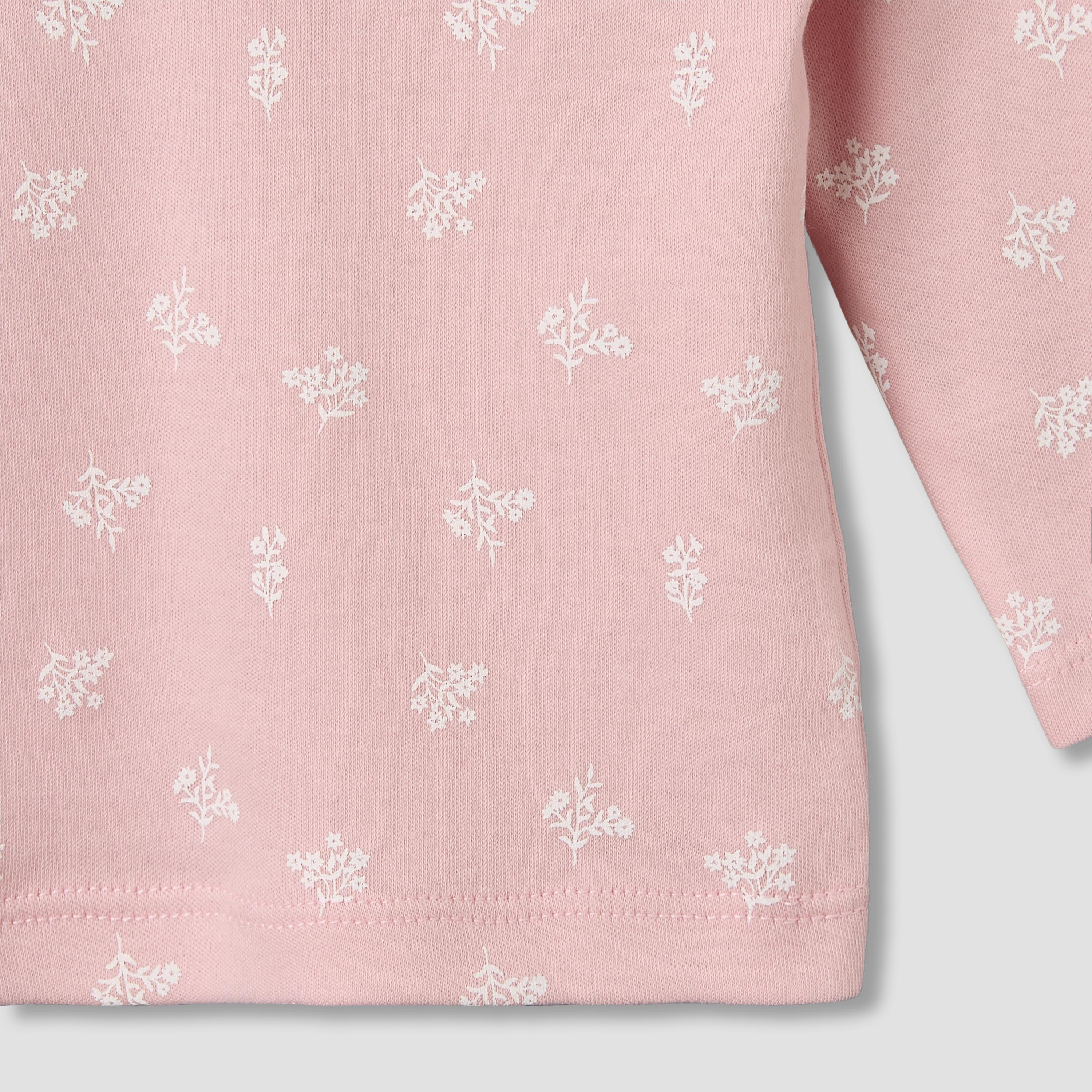 Juniors Cotton Round Neck Long Sleeves Pyjama Set with Floral Print-baby-girls-clothing-nightwear-pyjamasets-image-5