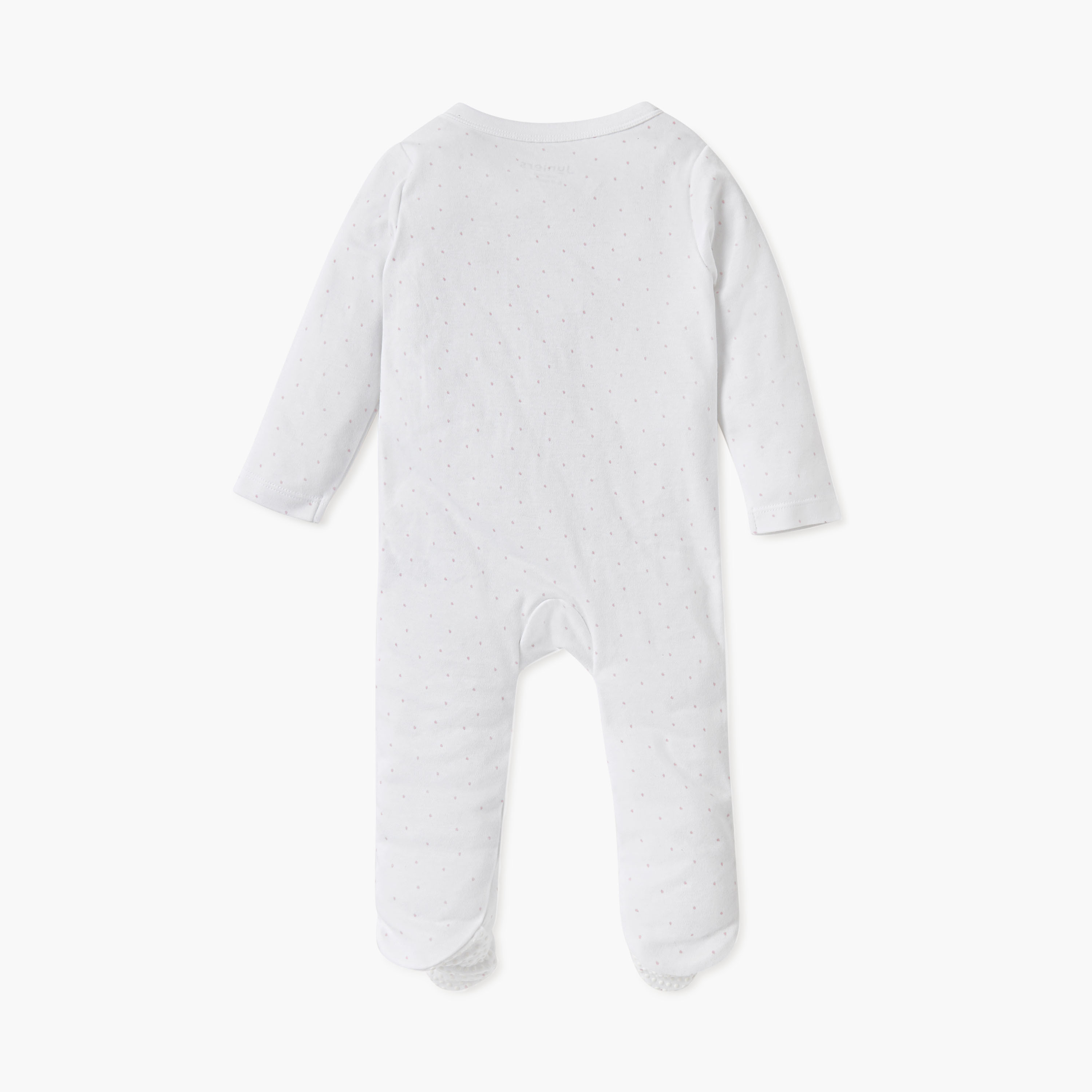 Juniors Embroidered Closed Feet Sleepsuit with Long Sleeves-baby-girls-clothing-nightwear-sleepsuits-image-3