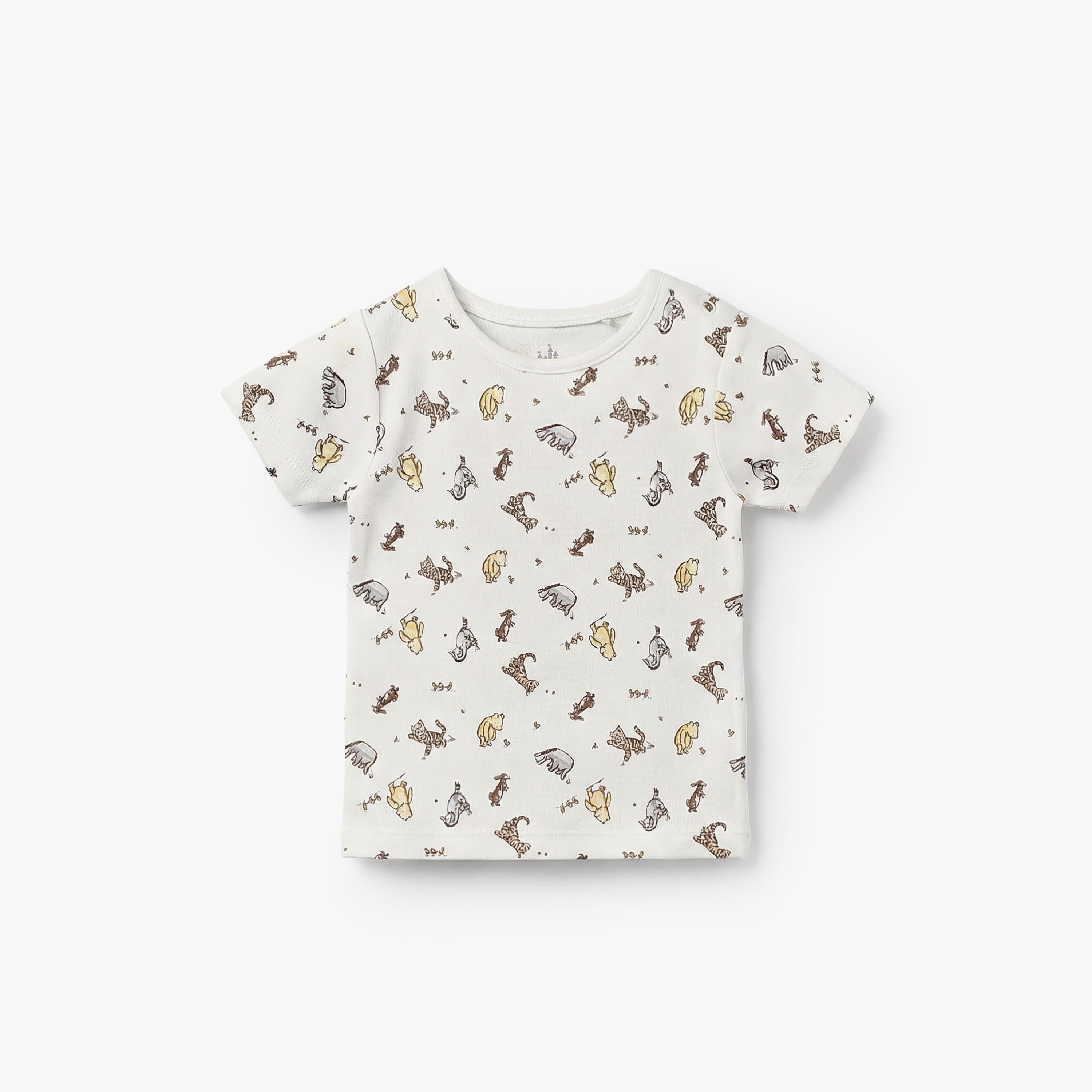 Disney Round Neck Short Sleeves T-shirt and Dungaree Set with Winnie the Pooh Print-baby-boys-clothing-setsandcoords-image-3