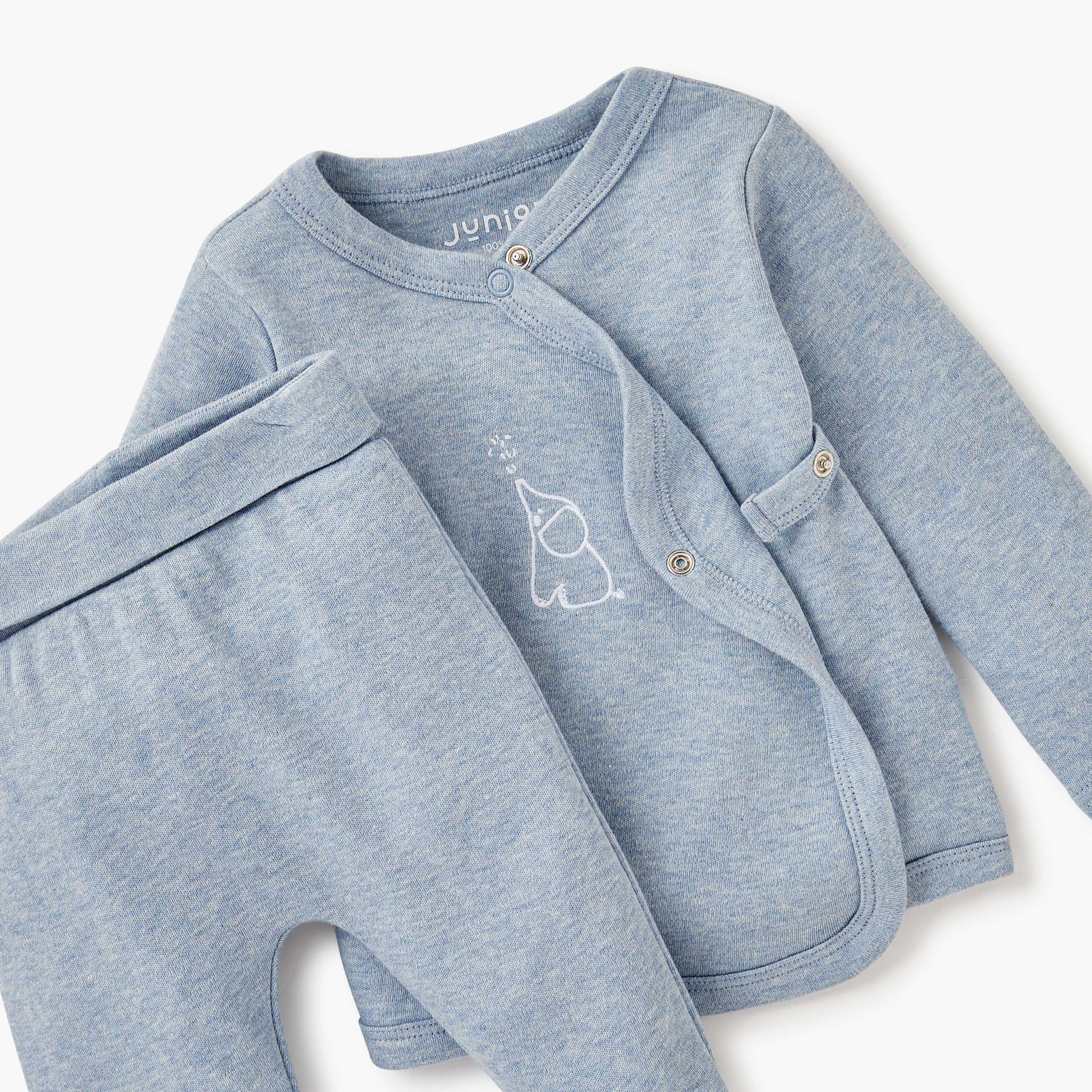 Juniors Elephant Print T-shirt with Closed Feet Pyjama - Set of 2-baby-boys-clothing-nightwear-pyjamasets-image-6