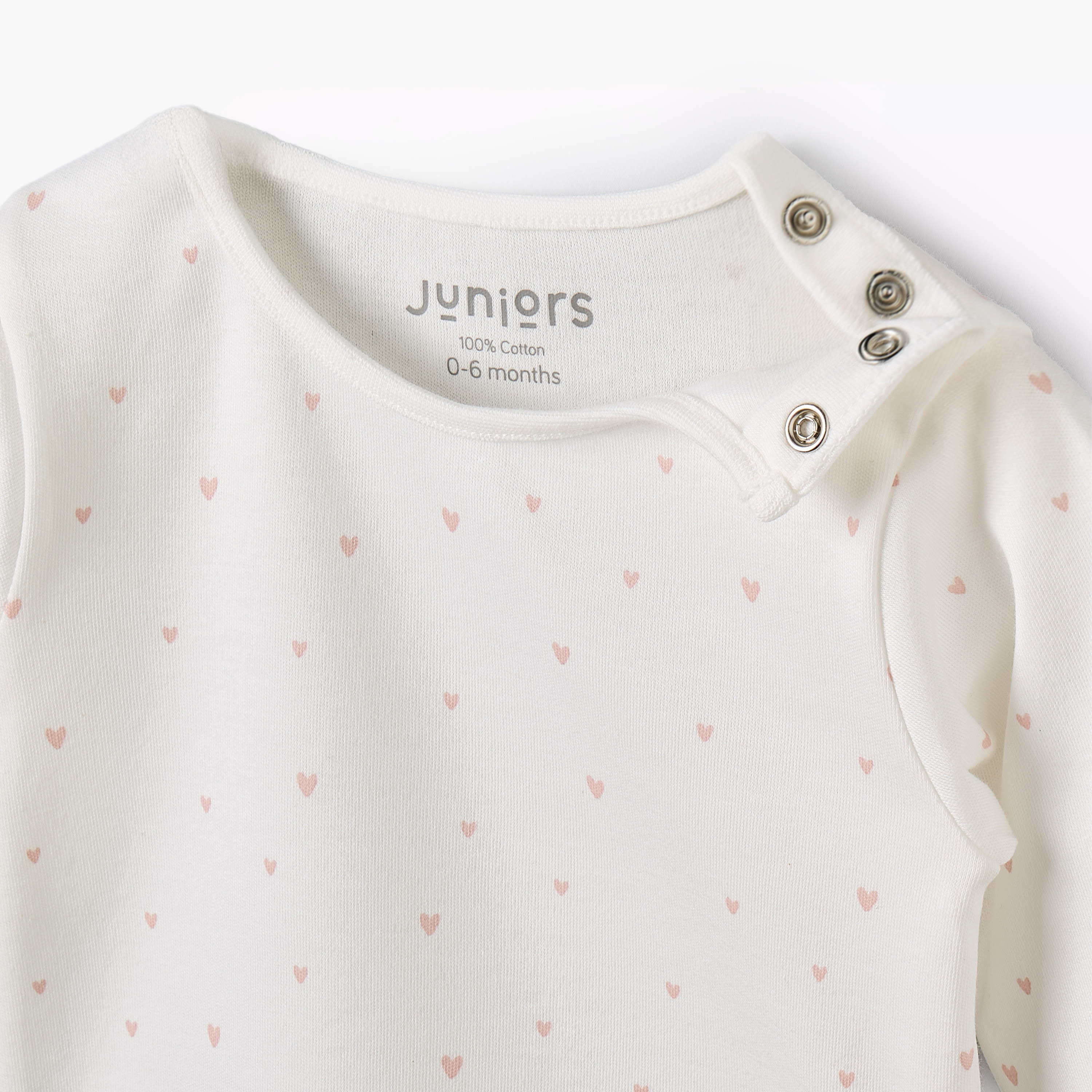 Juniors Cotton Round Neck Long Sleeves Pyjama Set with Heart Print-baby-girls-clothing-nightwear-pyjamasets-image-4