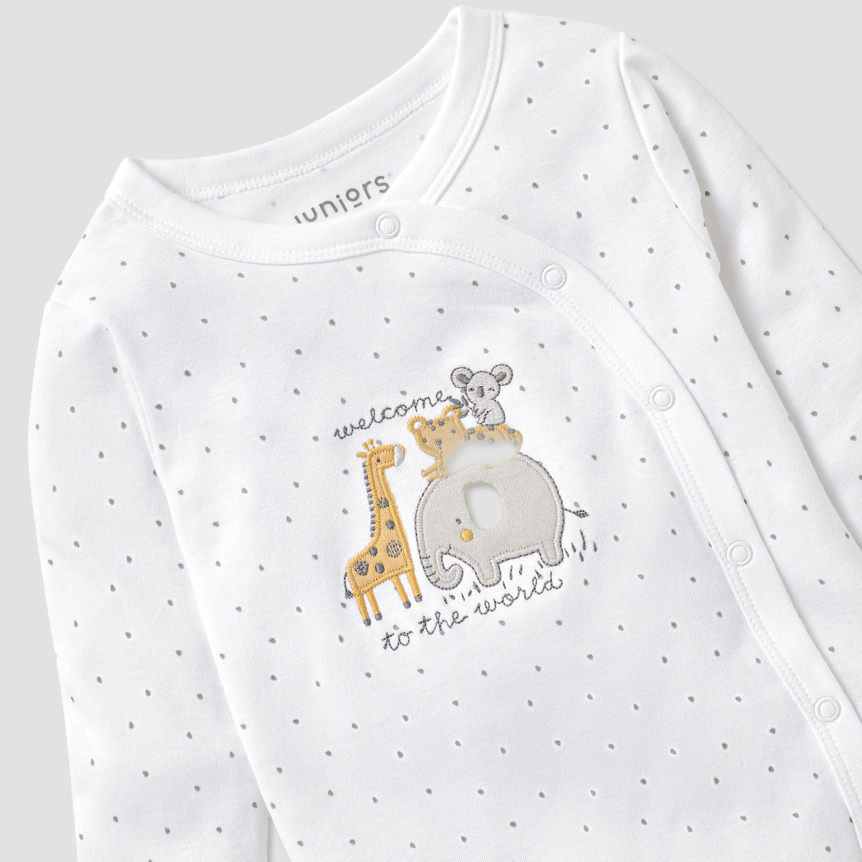 Juniors Embroidered Closed Feet Sleepsuit with Long Sleeves-baby-boys-clothing-nightwear-sleepsuits-image-4