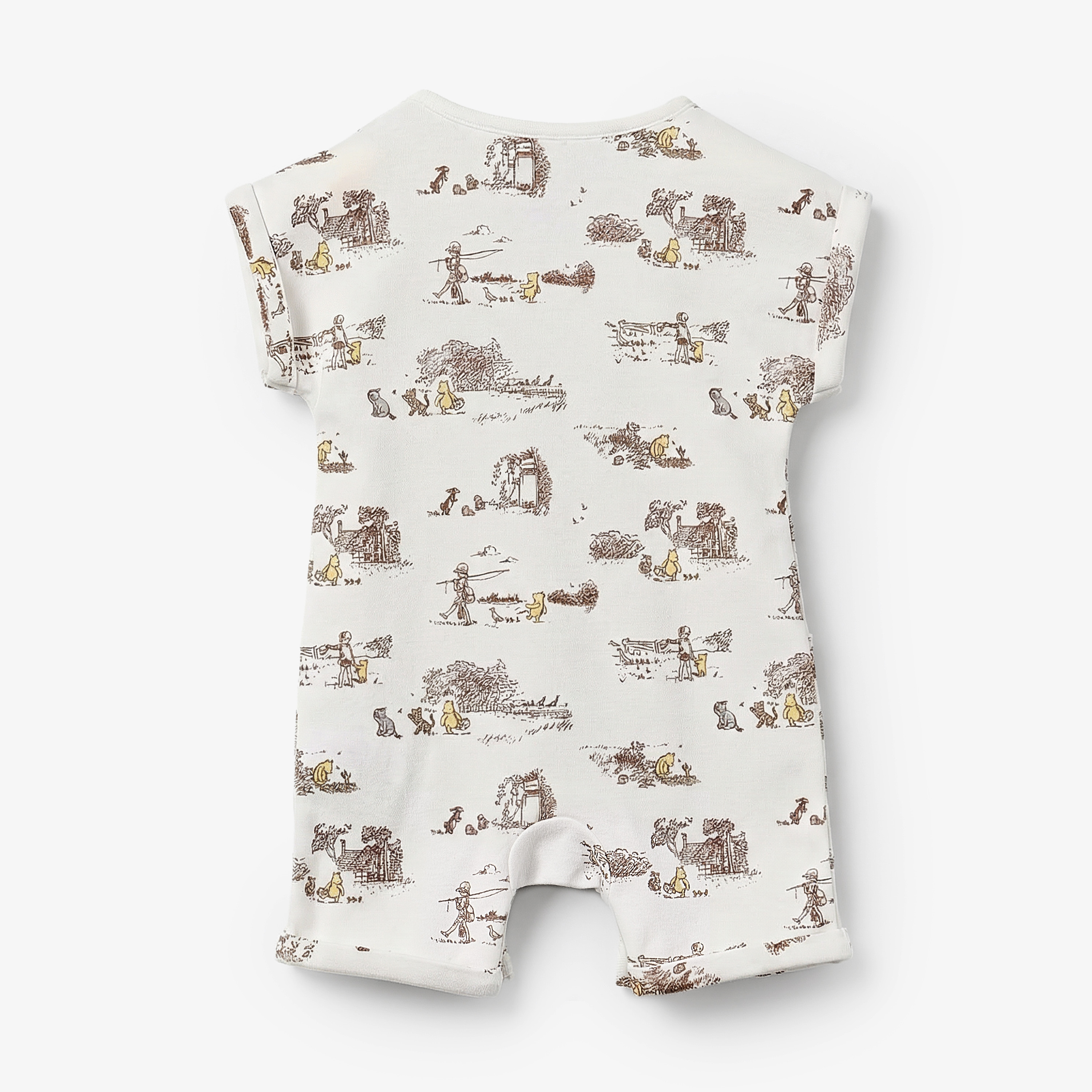 Disney Crew Neck Short Sleeves Romper with Winnie the Pooh and Friends Print-baby-boys-clothing-rompers-image-3