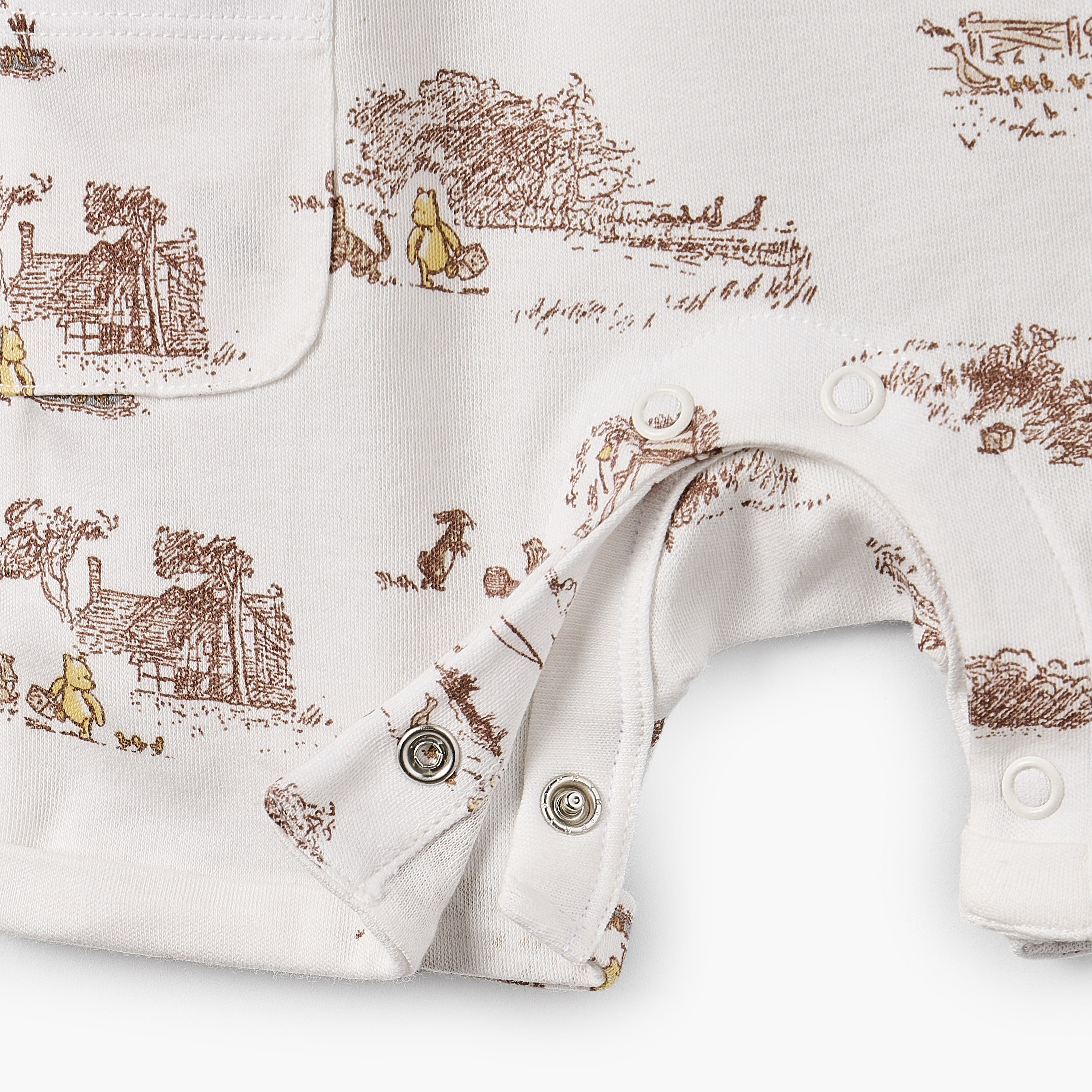 Disney Crew Neck Short Sleeves Romper with Winnie the Pooh and Friends Print-baby-boys-clothing-rompers-image-5