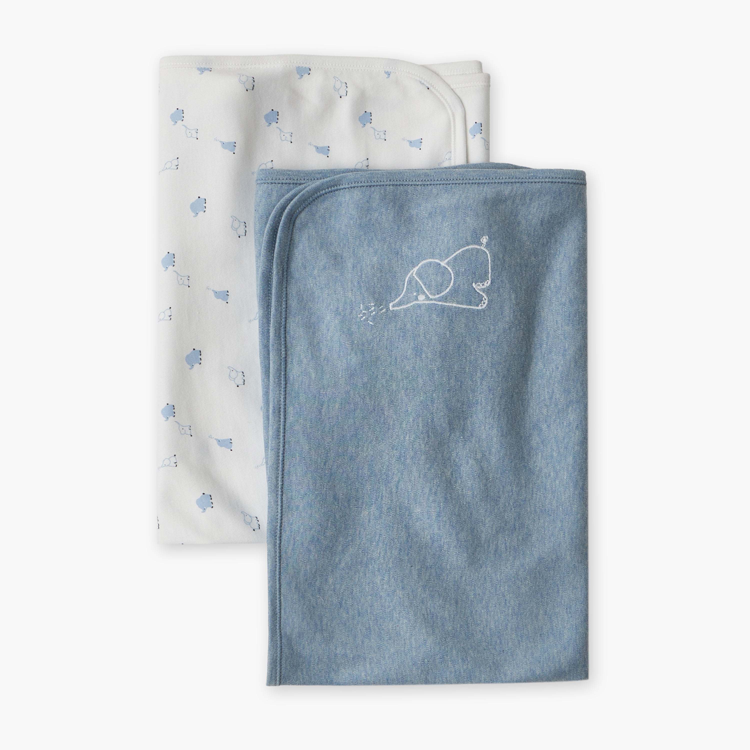 Pack of 2 Juniors Receiving Blanket with Elephant Print-baby-nursery-blanketsandswaddles-receivingblankets-image-3