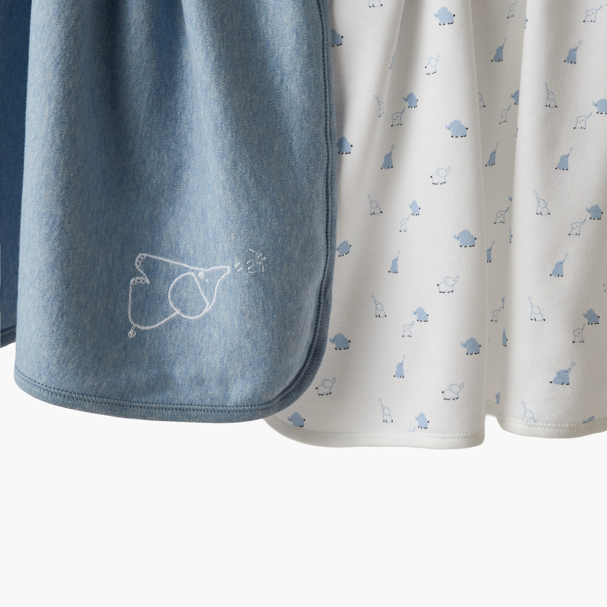 Pack of 2 Juniors Receiving Blanket with Elephant Print-baby-nursery-blanketsandswaddles-receivingblankets-image-4