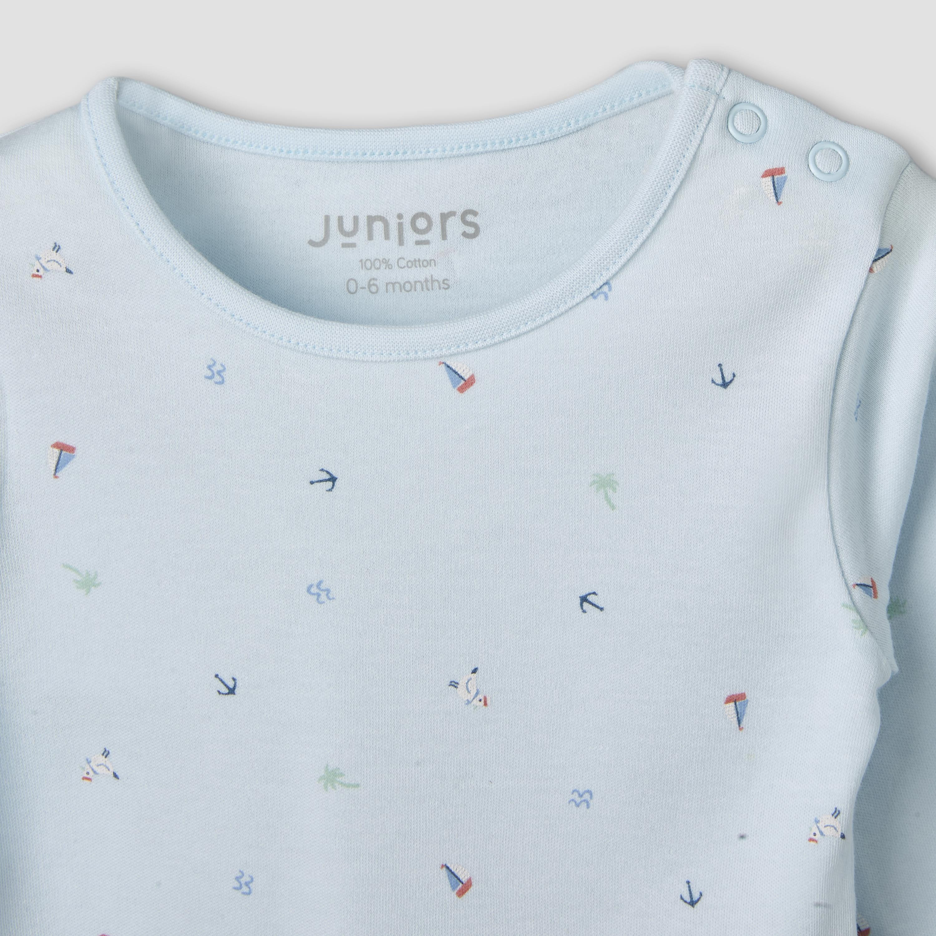 Juniors Cotton Round Neck Long Sleeves Pyjama Set with Nautical Print-baby-boys-clothing-nightwear-pyjamasets-image-4