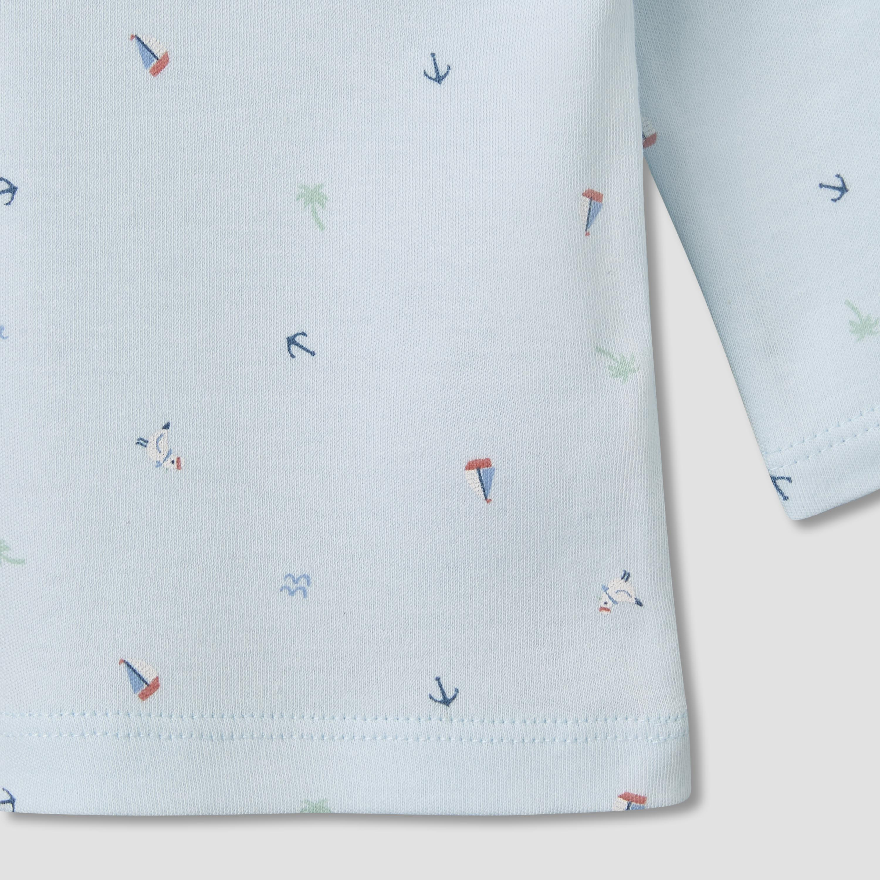 Juniors Cotton Round Neck Long Sleeves Pyjama Set with Nautical Print-baby-boys-clothing-nightwear-pyjamasets-image-5