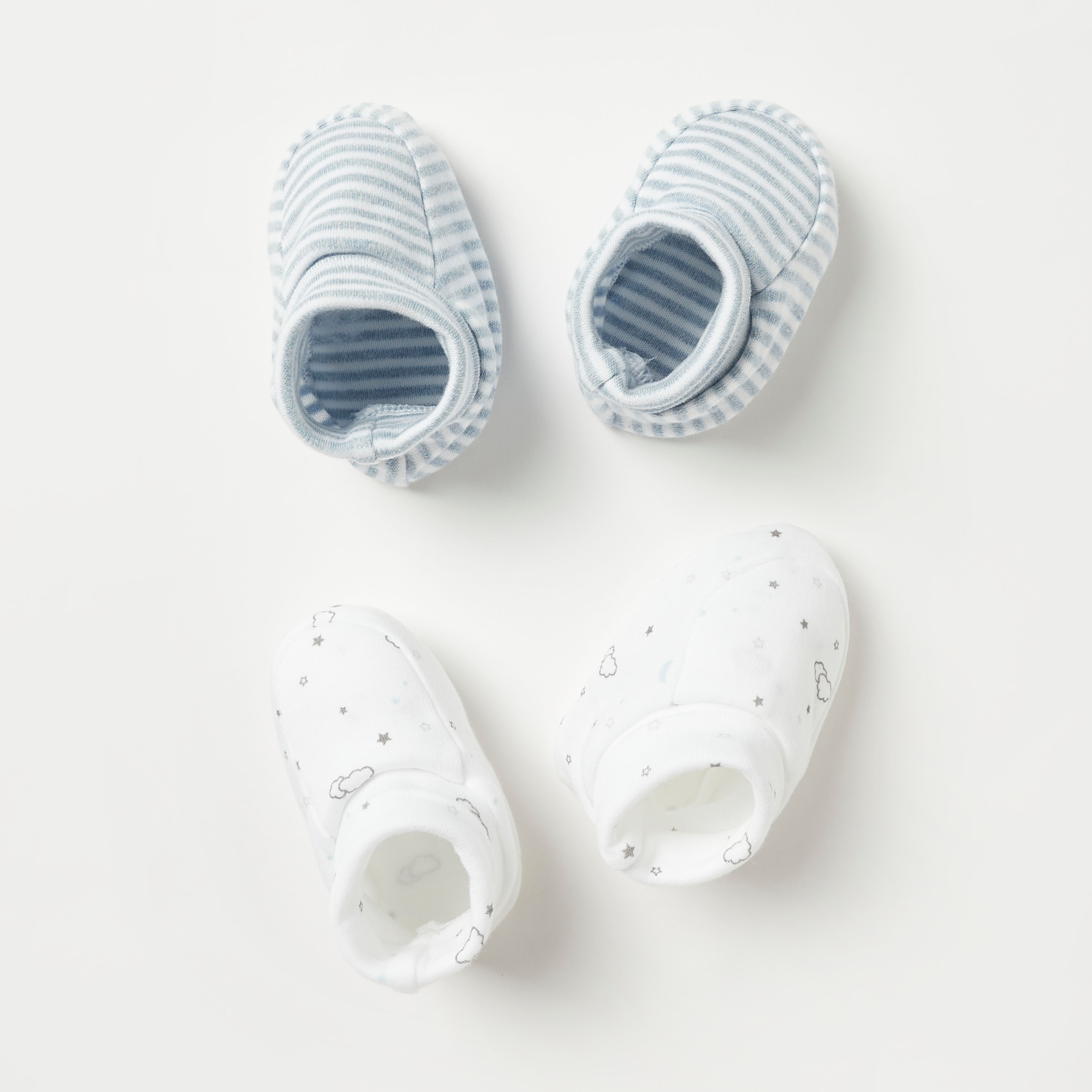 Juniors Printed Booties - Set of 2-baby-boys-shoes-booties-image-1